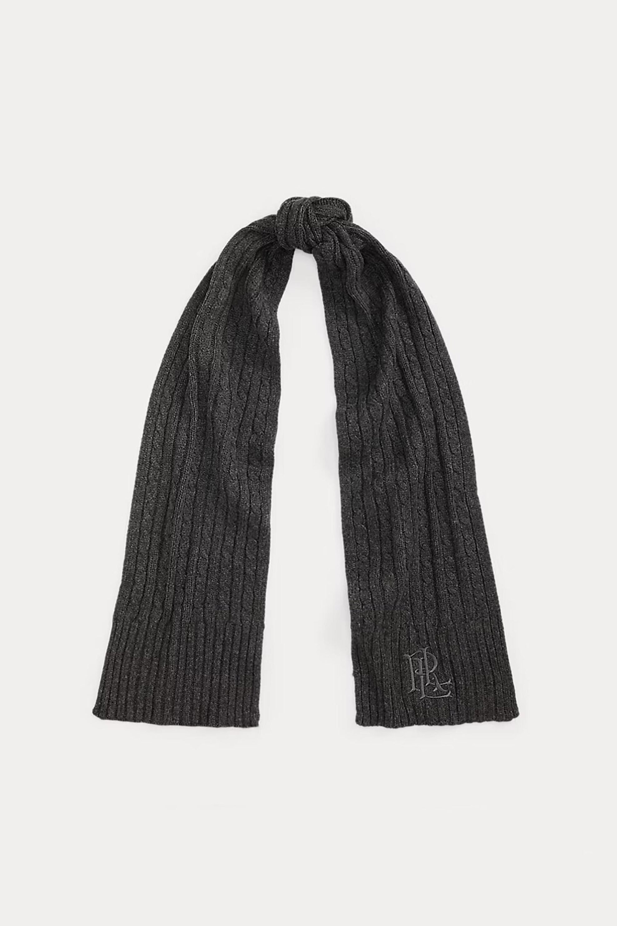 Lauren Ralph Lauren γυναικείο κασκόλ με cable knit - 454P23506005 Ανθρακί