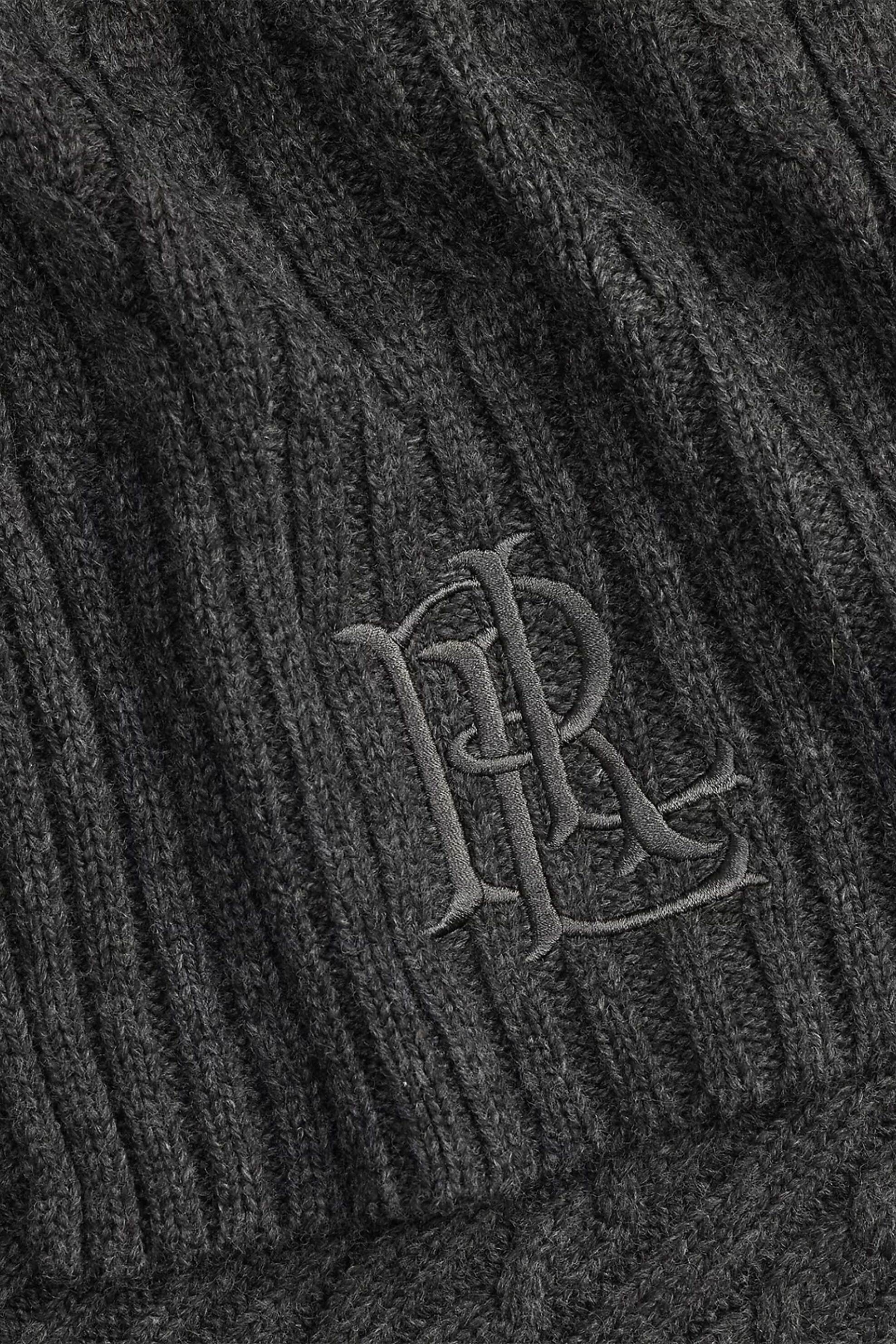 Lauren Ralph Lauren γυναικείο κασκόλ με cable knit - 454P23506005 Ανθρακί