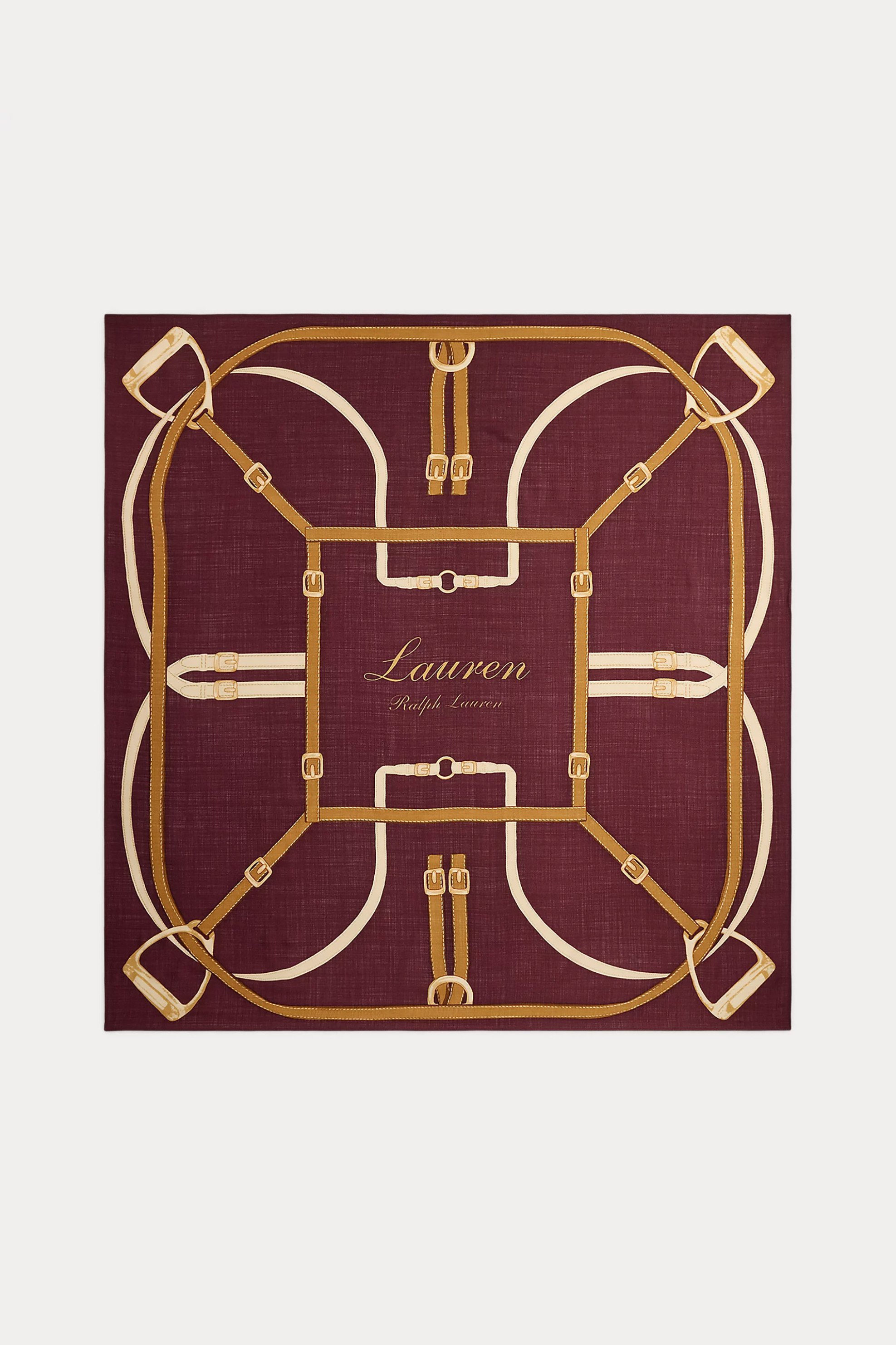 Lauren Ralph Lauren γυναικείο φουλάρι με μετάξι - 454P23561001 Μπορντό