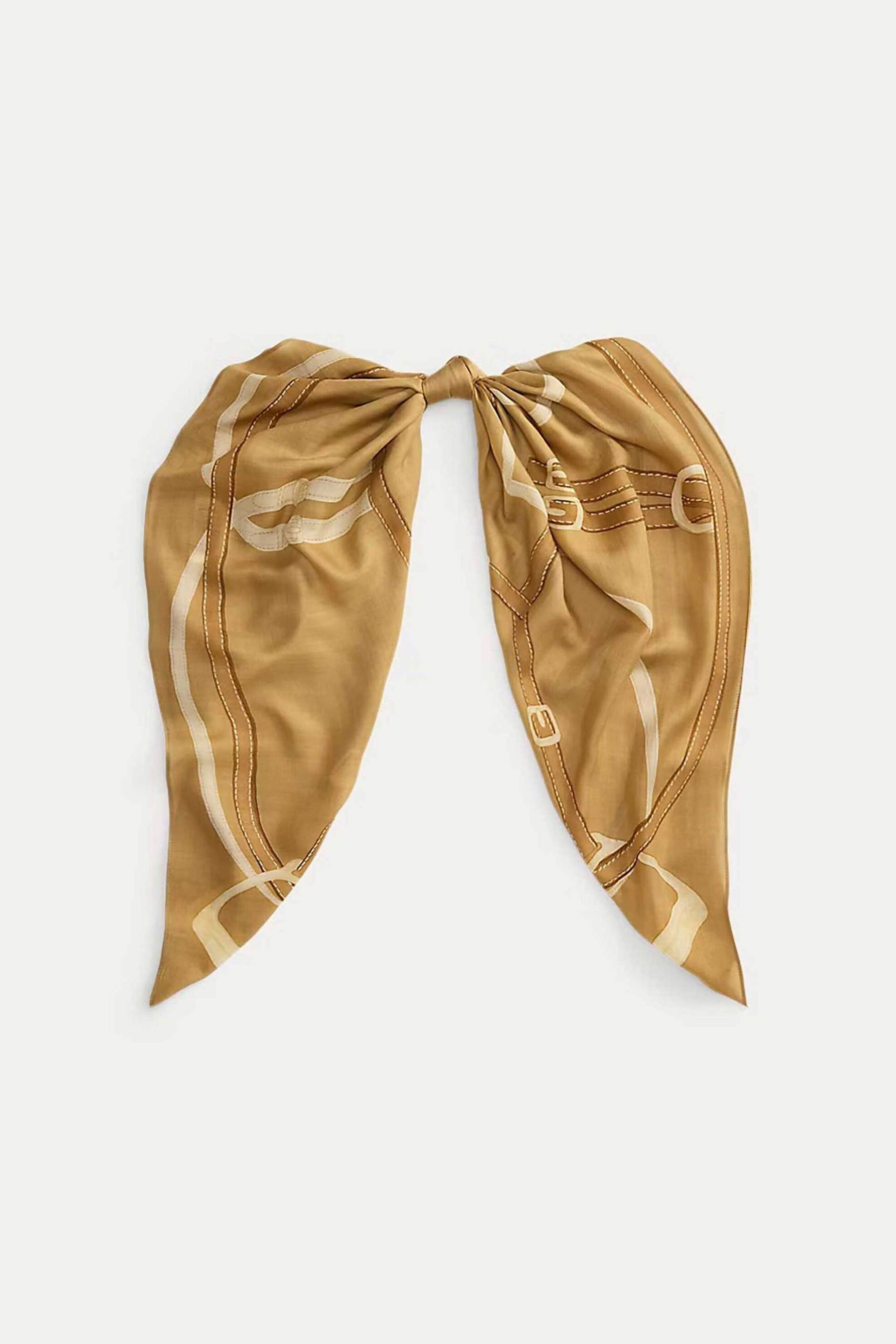 Lauren Ralph Lauren γυναικείο φουλάρι με μετάξι - 454P23561003 Μπεζ