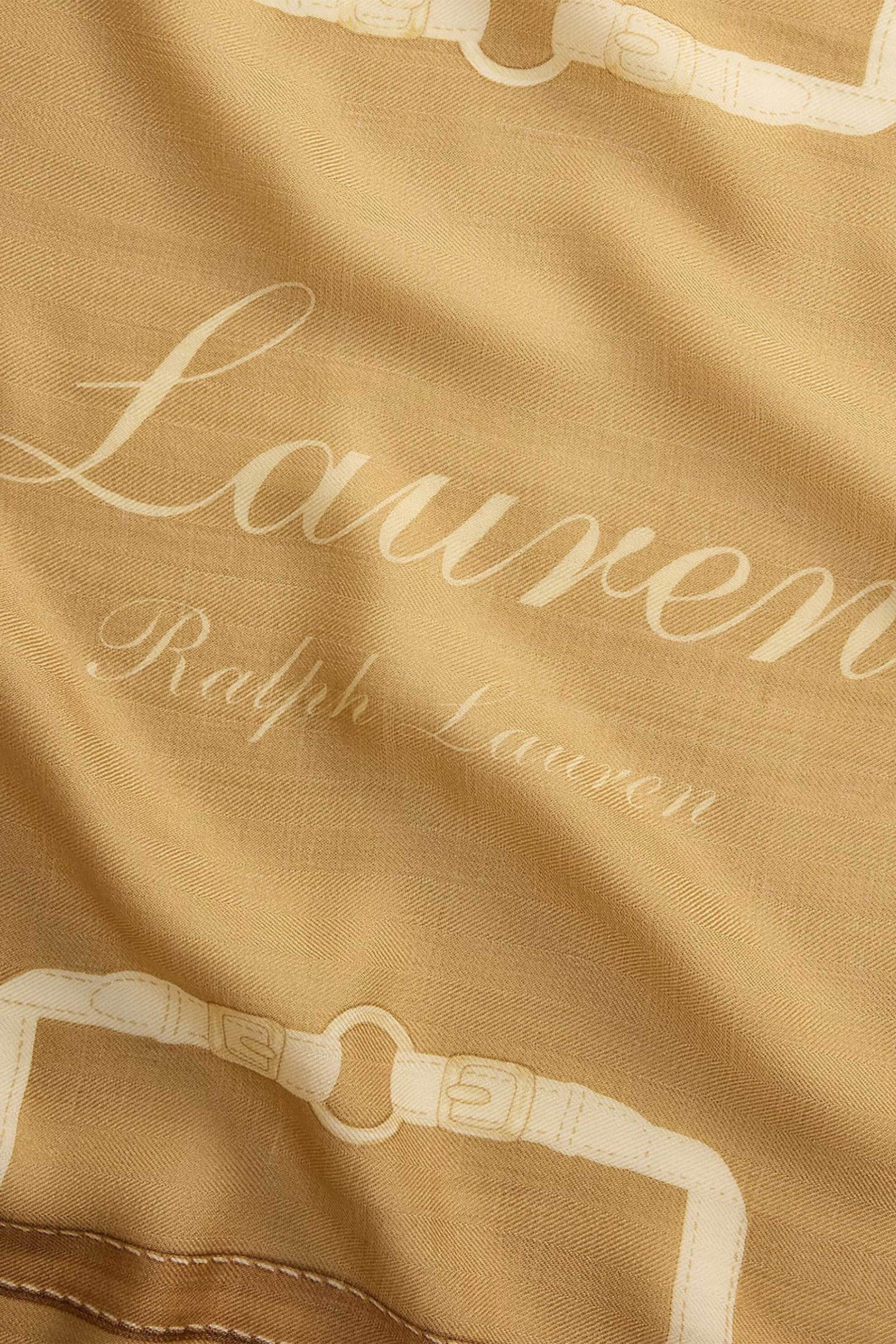 LAUREN RALPH LAUREN Lauren Ralph Lauren γυναικείο φουλάρι με μετάξι - 454P23561003 Μπεζ - 3