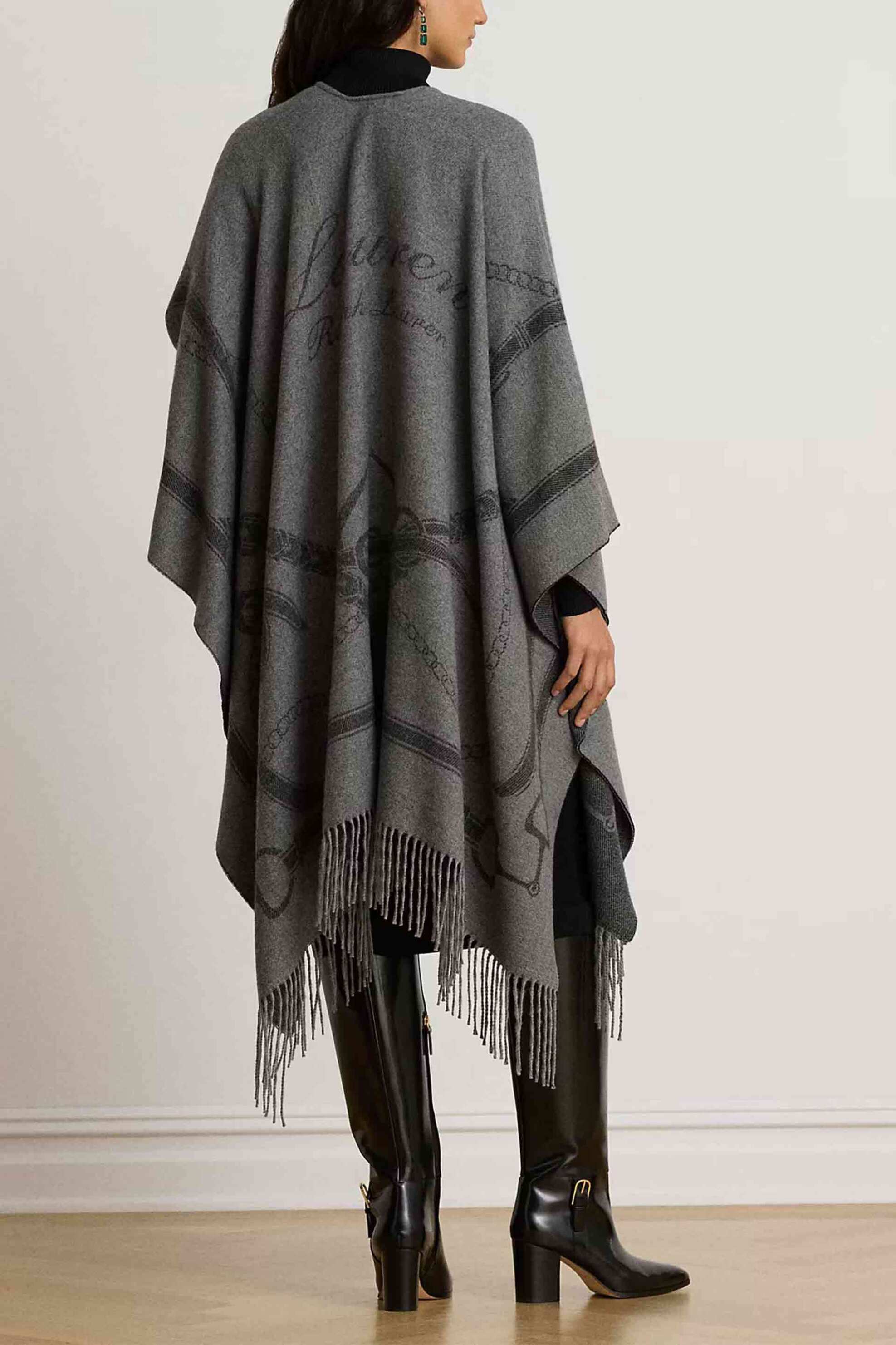 LAUREN RALPH LAUREN Lauren Ralph Lauren γυναικείο πόντσο με belting motif - 454P23618001 Ανθρακί - 3