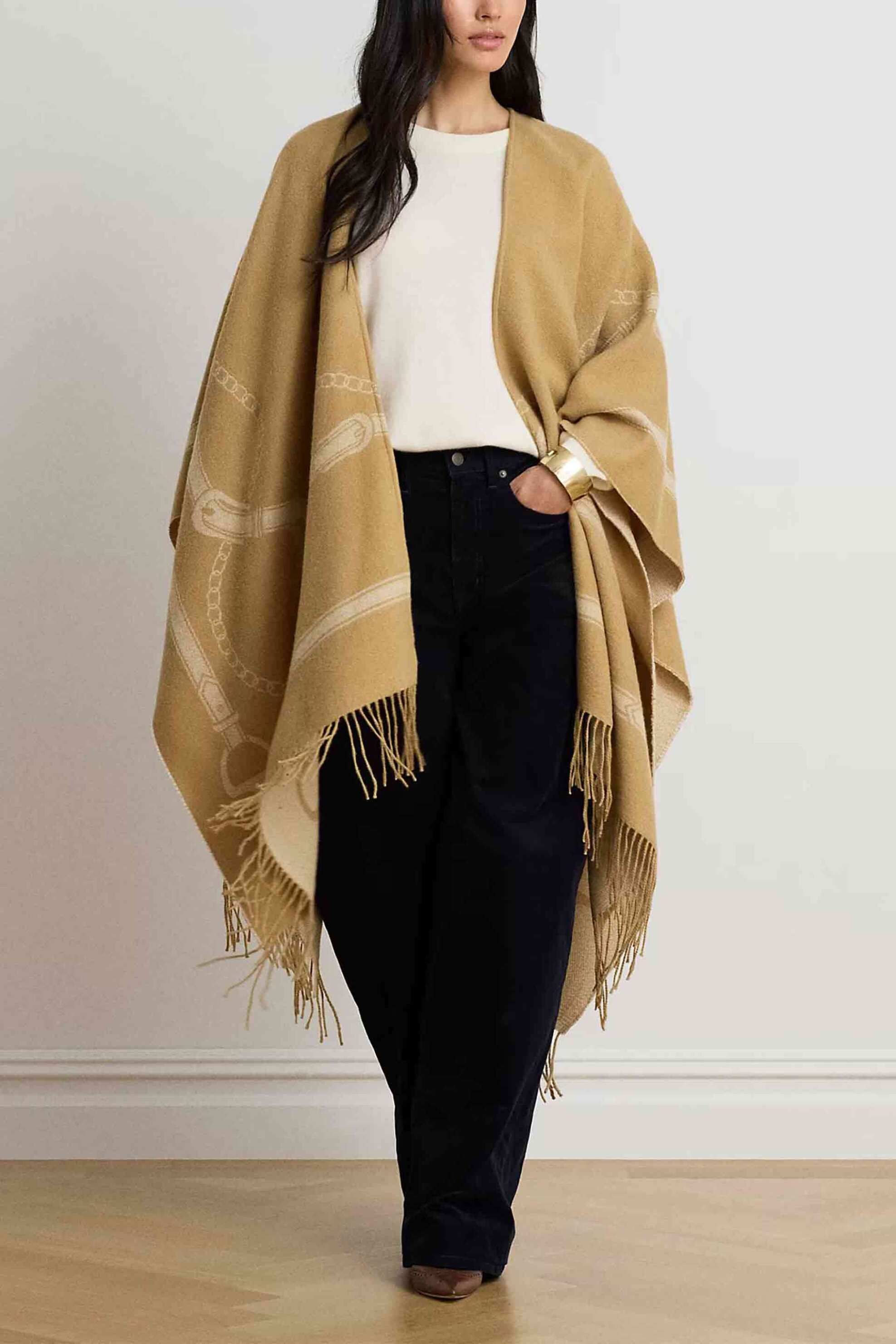 LAUREN RALPH LAUREN Lauren Ralph Lauren γυναικείο πόντσο με belting motif - 454P23618002 Μπεζ