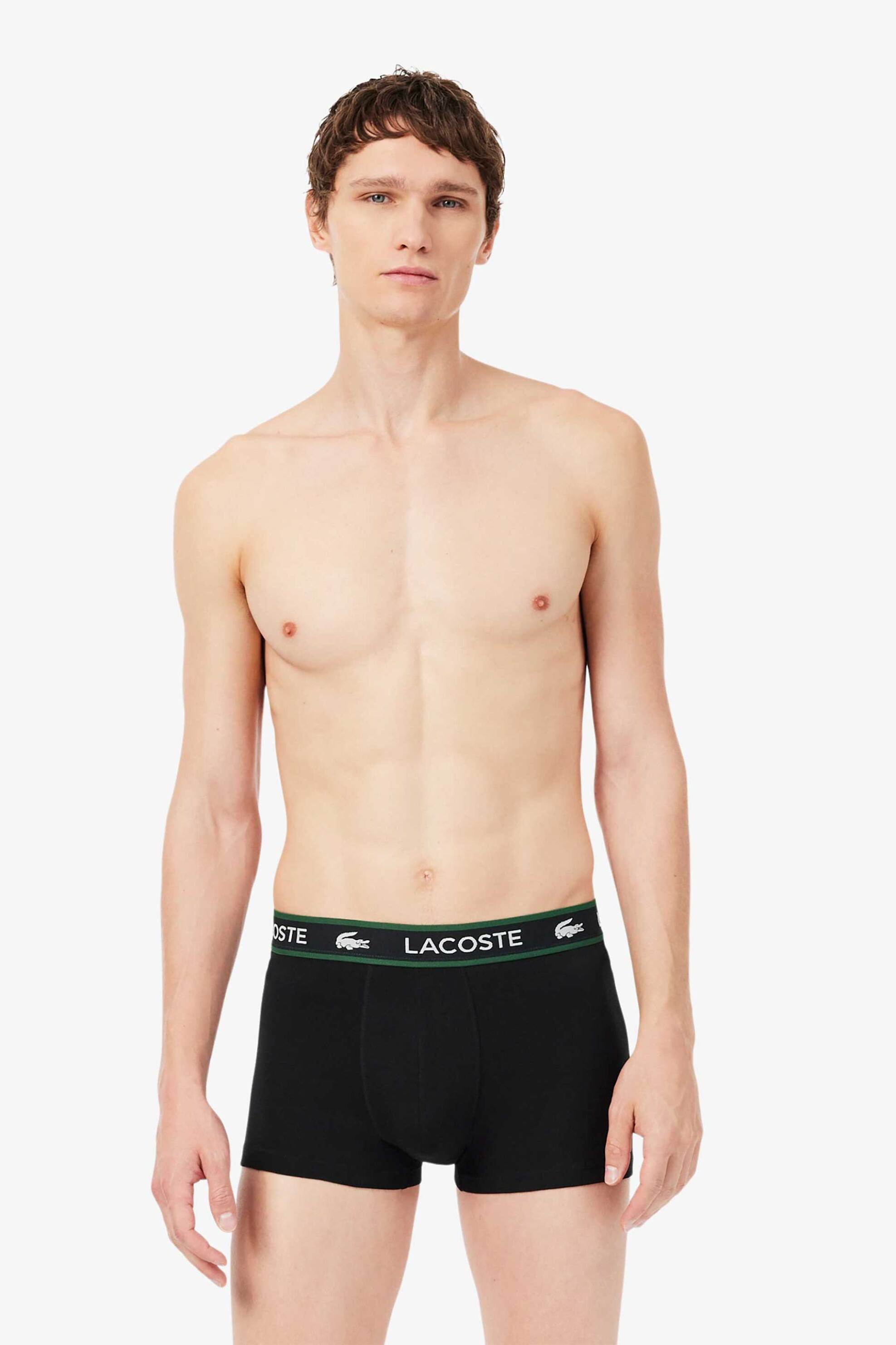 Lacoste Σετ Ανδρικά Εσώρουχα Trunk με Λογότυπο (3 Τεμάχια) - 5H0923 Μαύρο