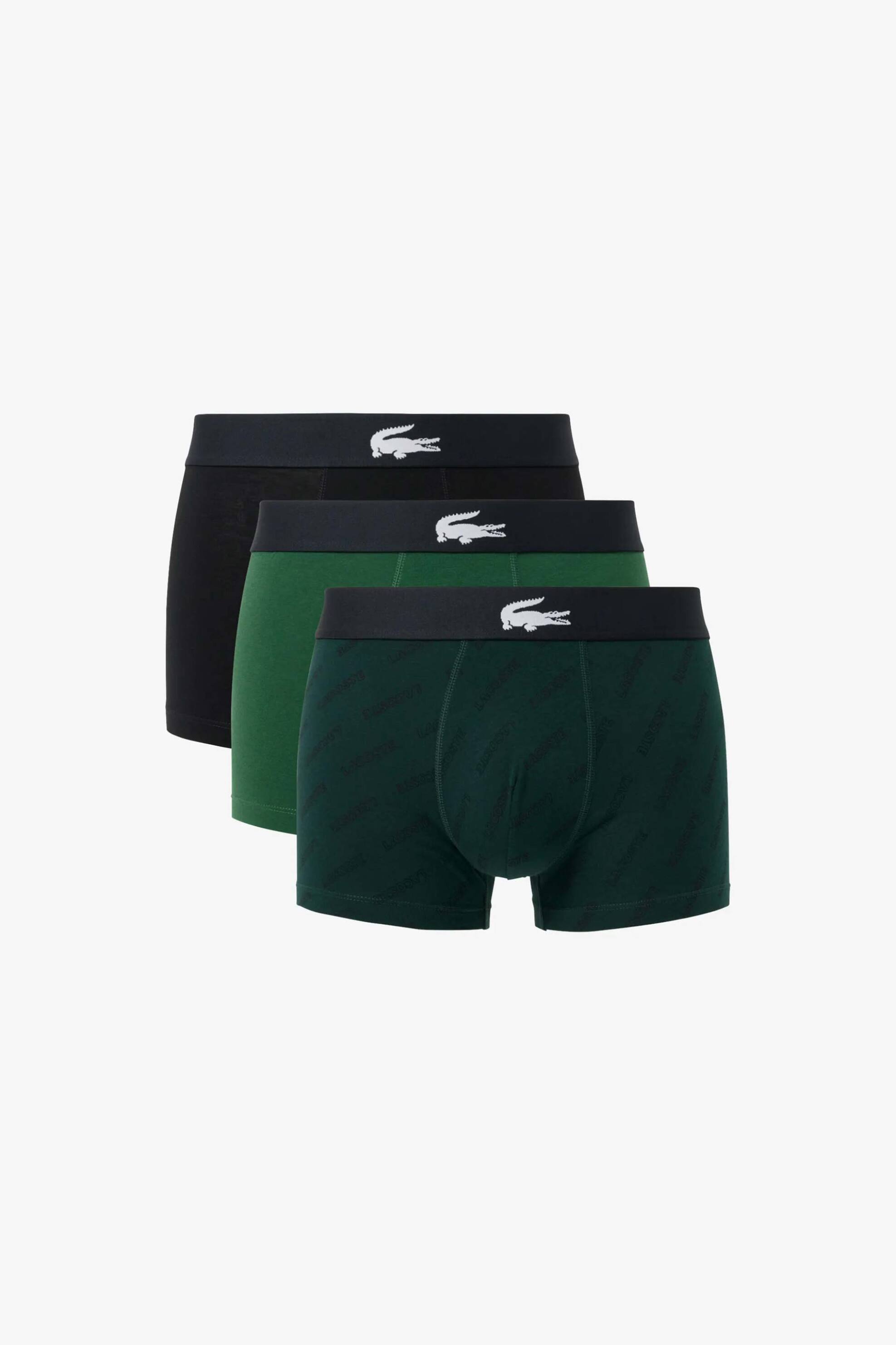 Lacoste σετ ανδρικά εσώρουχα trunk με λογότυπο (3 τεμάχια) - 5H1288-00 Πράσινο Σκούρο