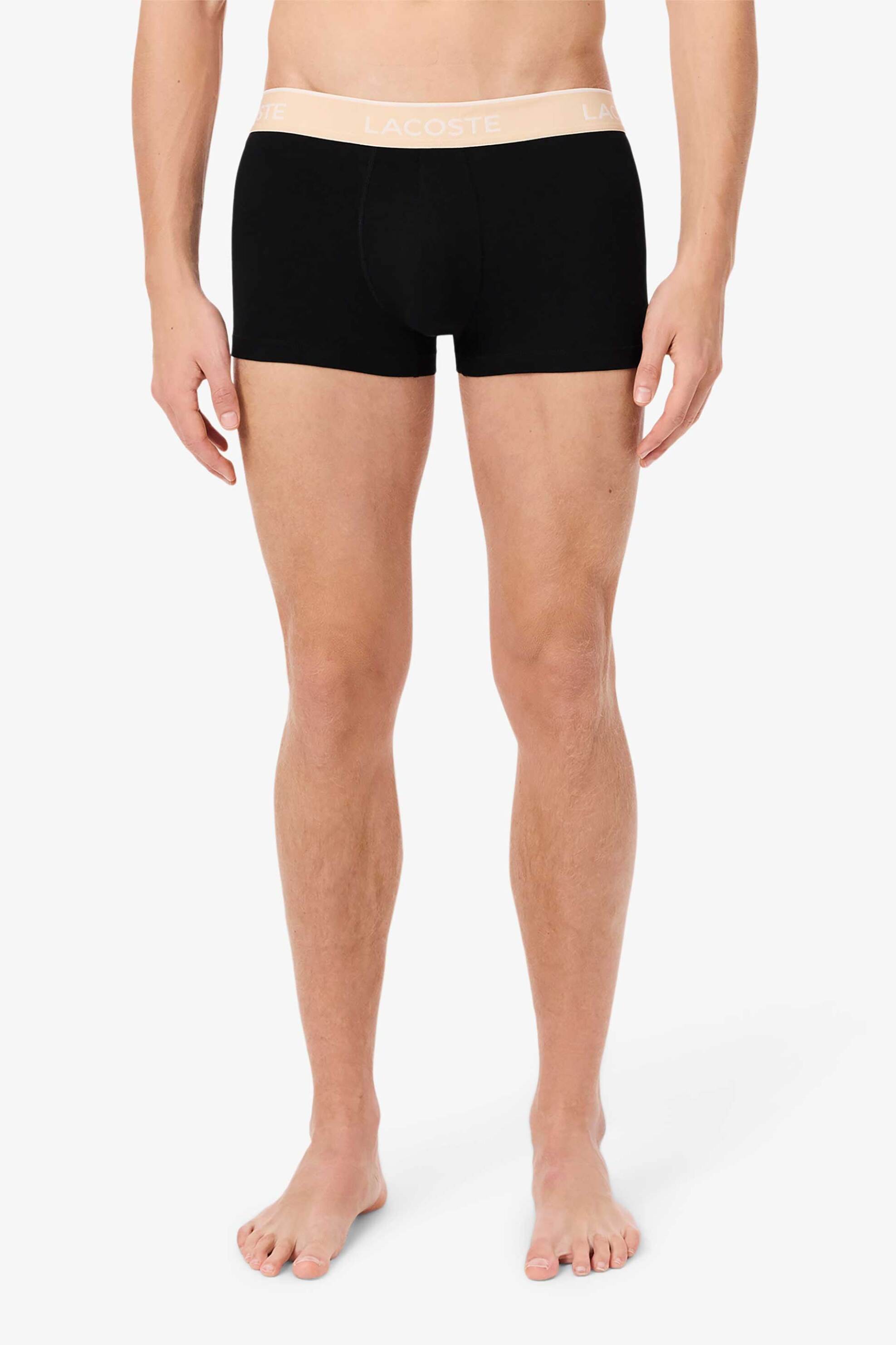 Lacoste Σετ Ανδρικά Εσώρουχα Trunk με Λογότυπο (3 Τεμάχια) - 5H1297-00 Μπεζ