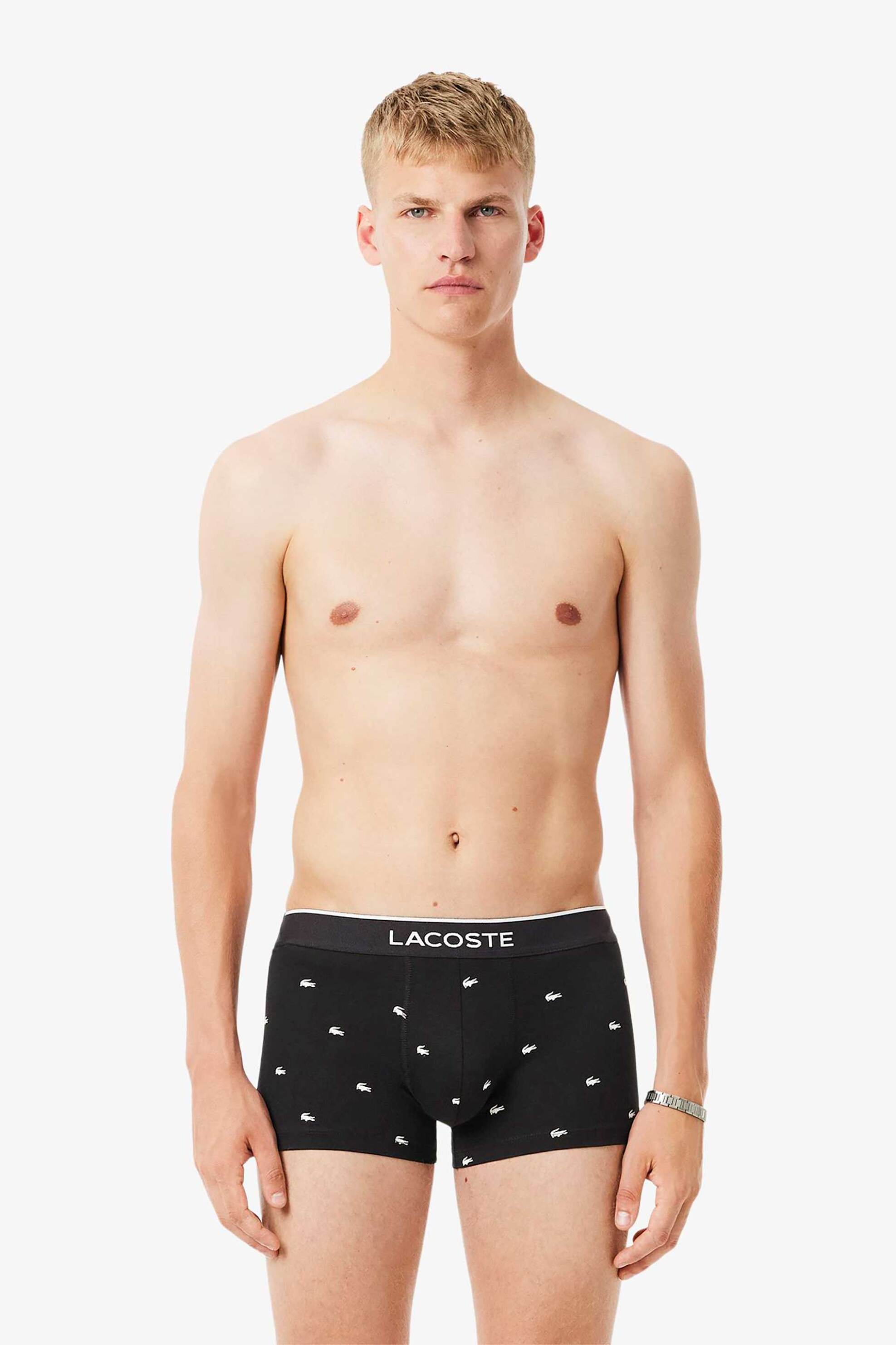 Lacoste σετ ανδρικά εσώρουχα trunk με λογότυπο (3 τεμάχια) - 5H1299-00 Μαύρο φωτογραφία