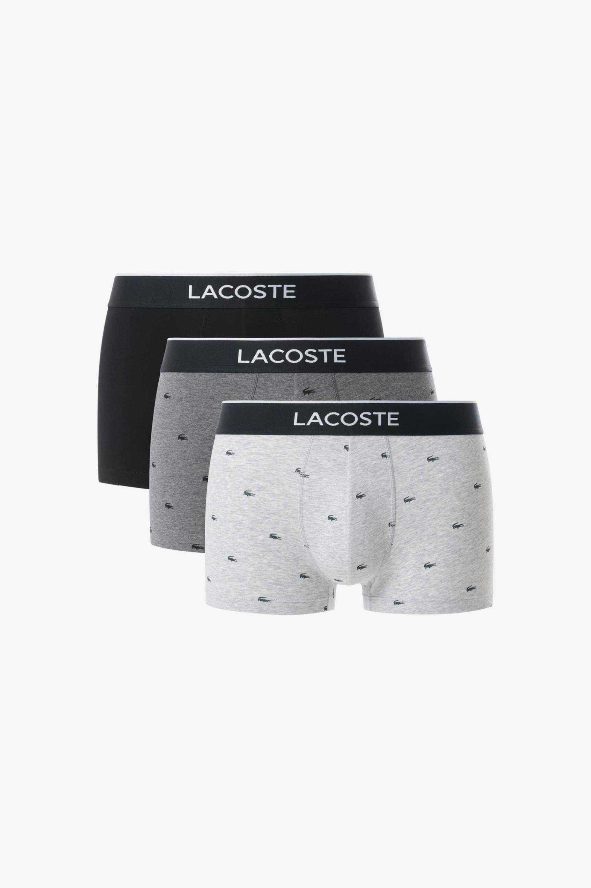 LACOSTE Lacoste σετ ανδρικά εσώρουχα trunk με λογότυπο (3 τεμάχια) - 5H1299-00 Γκρι