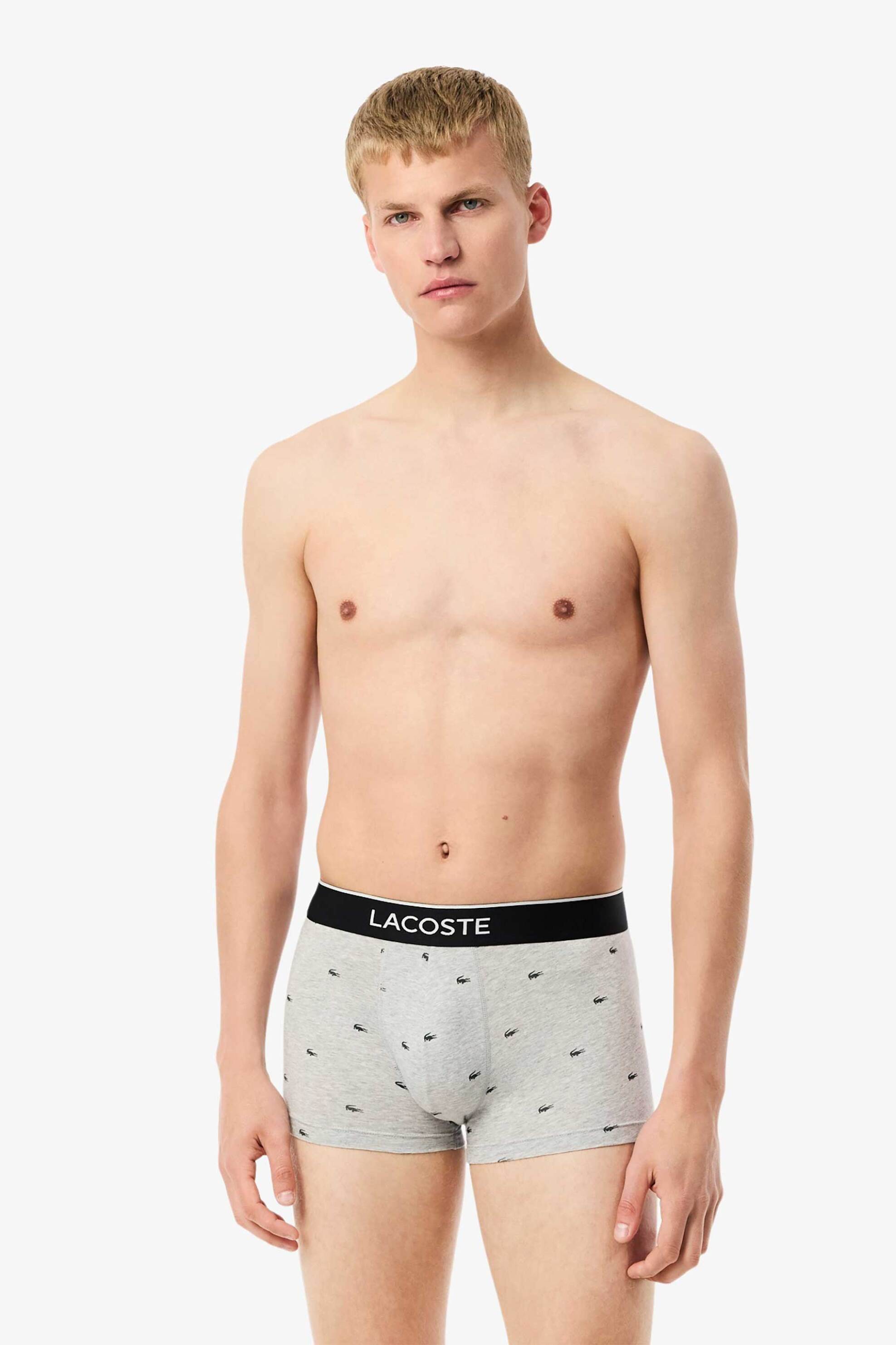 Lacoste σετ ανδρικά εσώρουχα trunk με λογότυπο (3 τεμάχια) - 5H1299-00 Γκρι φωτογραφία