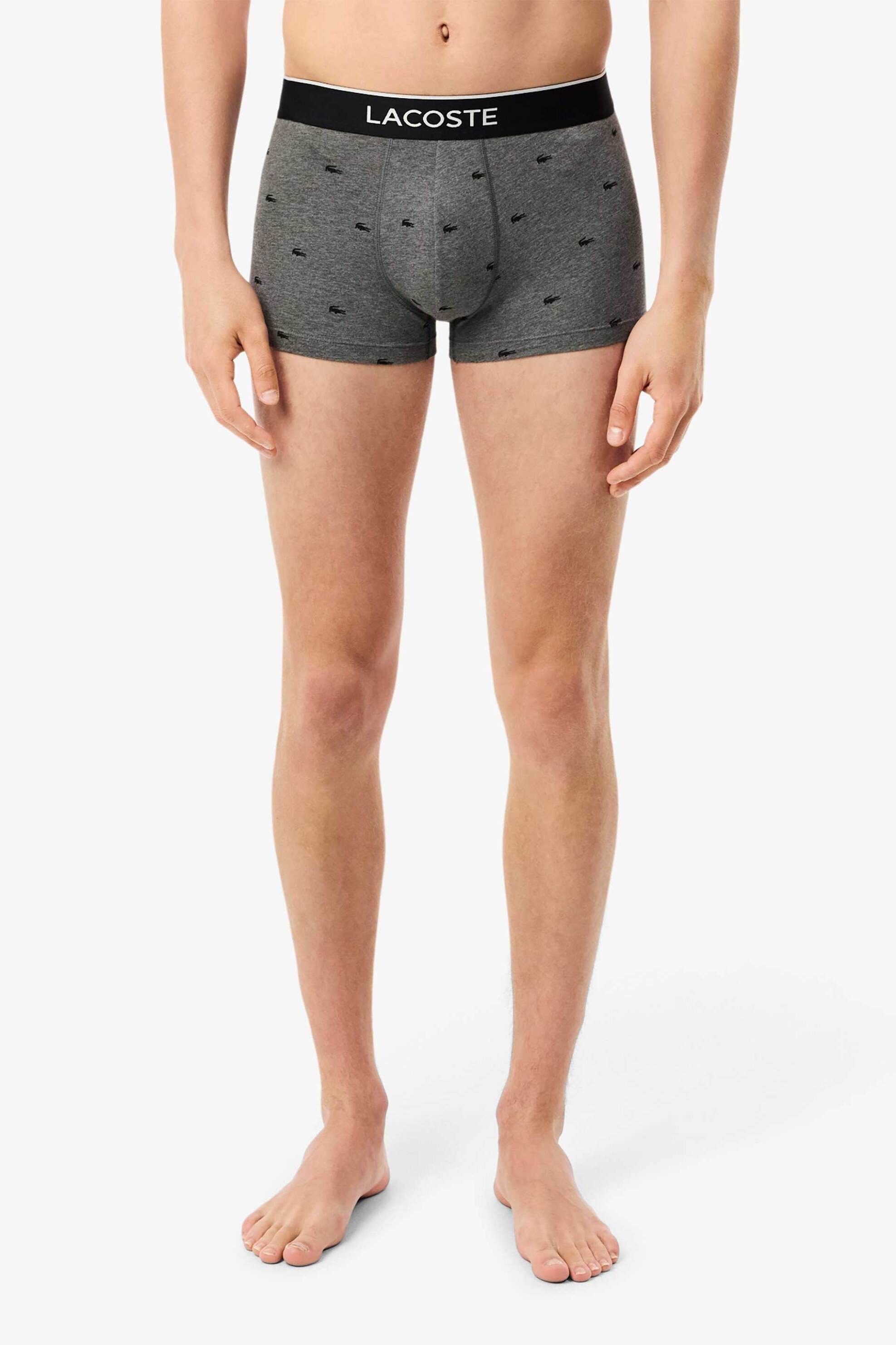 Lacoste σετ ανδρικά εσώρουχα trunk με λογότυπο (3 τεμάχια) - 5H1299-00 Γκρι φωτογραφία