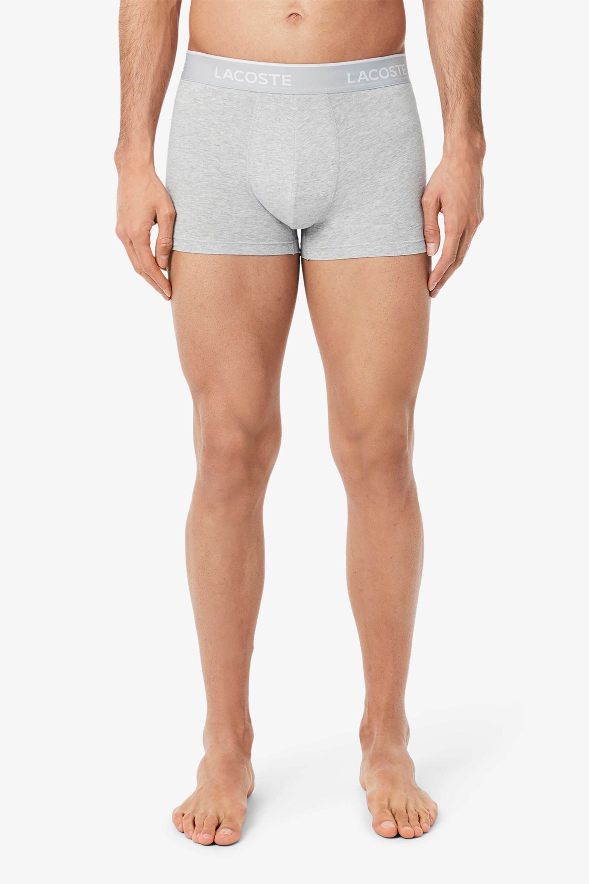 Lacoste Σετ Ανδρικά Εσώρουχα Trunk με Λογότυπο (3 Τεμάχια) - 5H1300-00 Γκρι