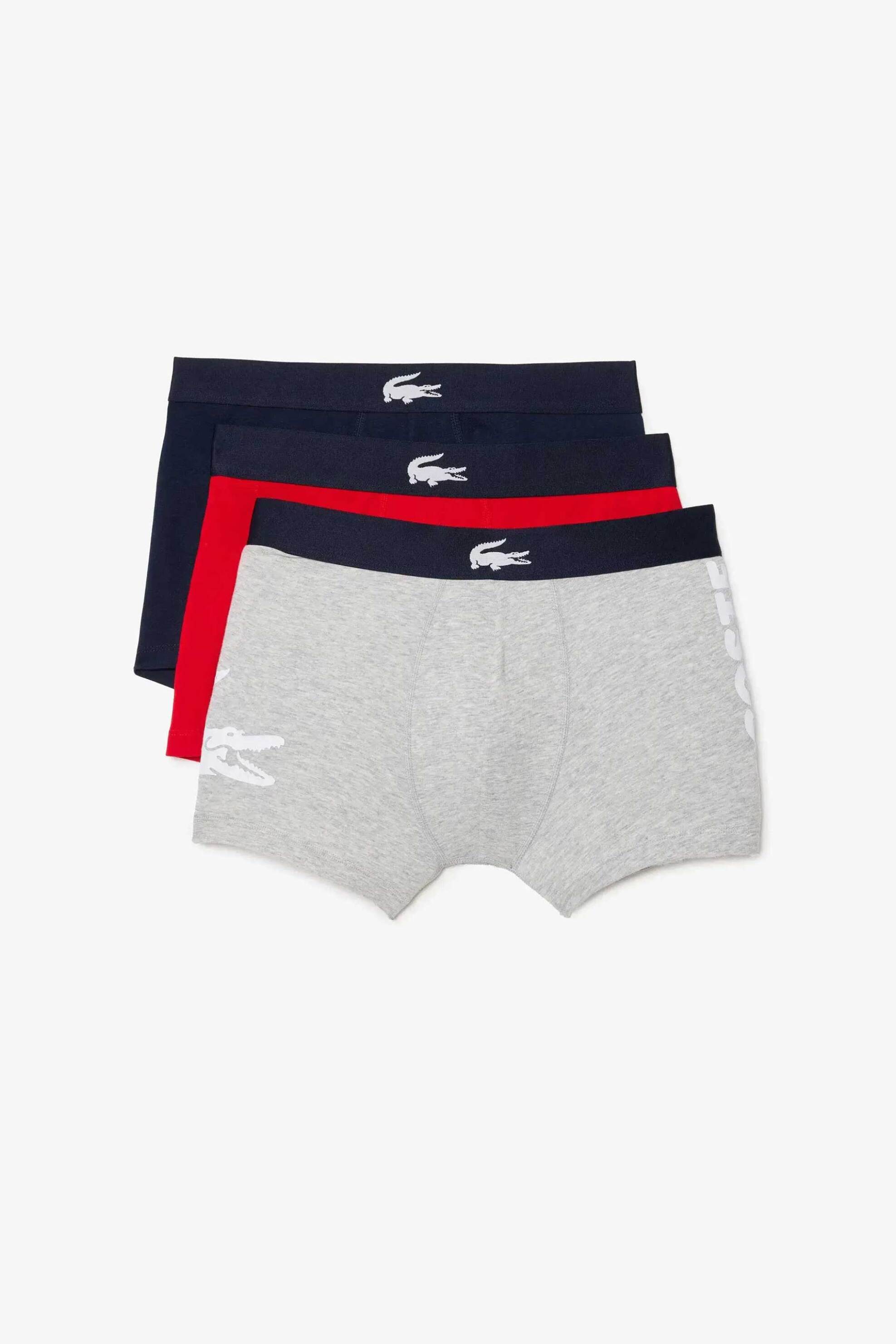 LACOSTE Lacoste σετ ανδρικά εσώρουχα boxer με λογότυπο (3 τεμάχια) - 5H1803 Γκρι