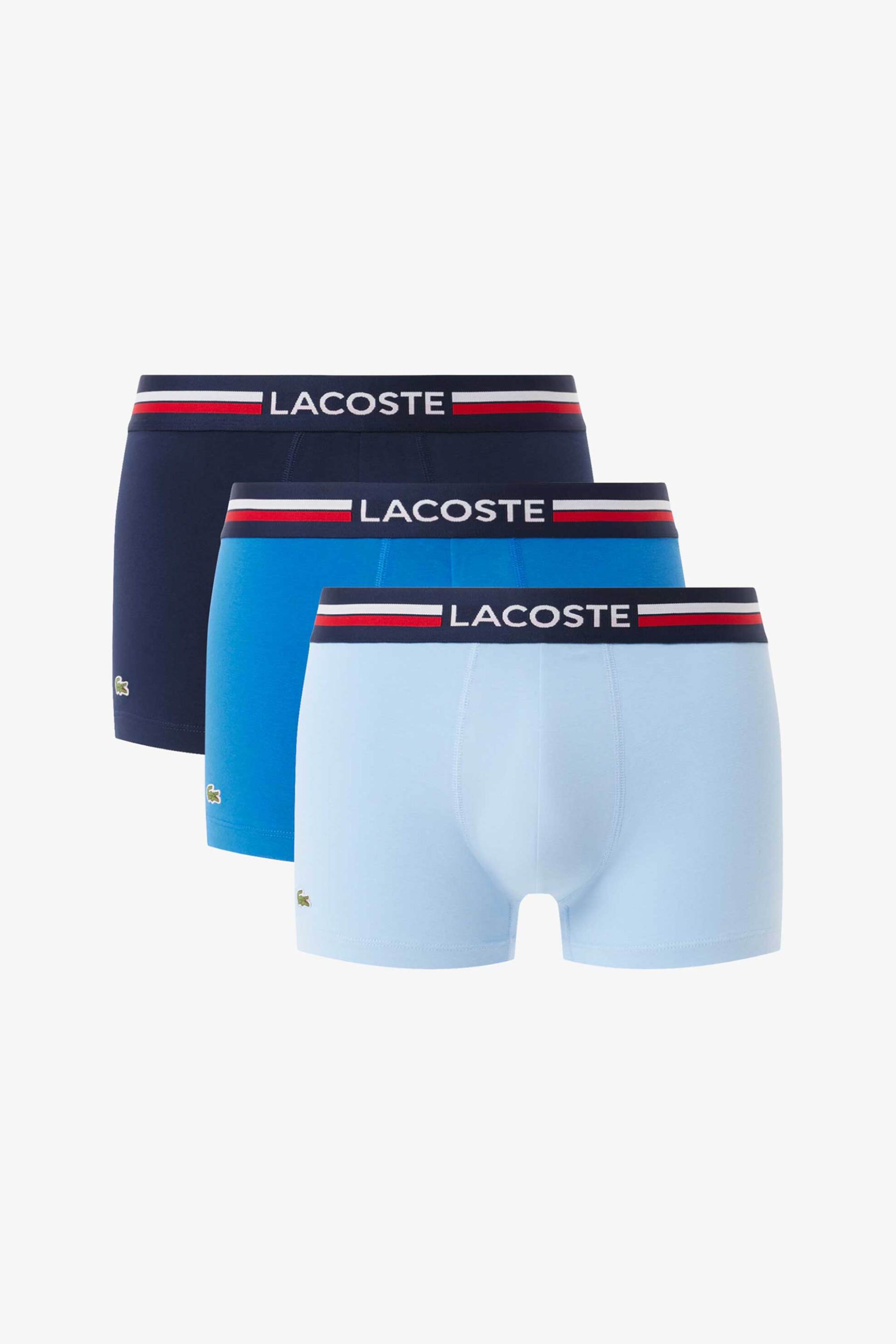 Lacoste σετ ανδρικά εσώρουχα trunk με λογότυπο (3 τεμάχια) - 5H2390-00 Γαλάζιο