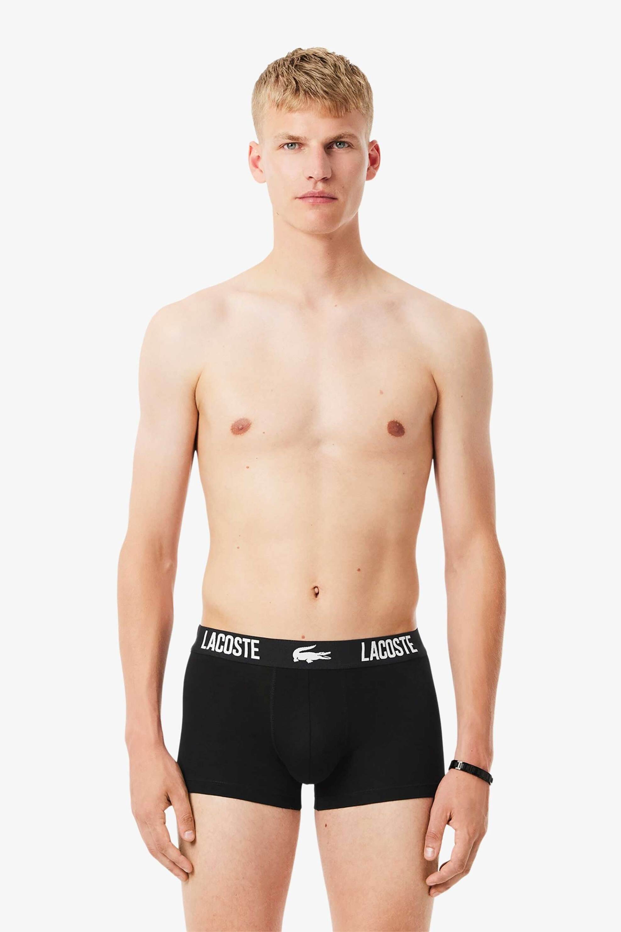 Lacoste σετ ανδρικά εσώρουχα trunk με λογότυπο (3 τεμάχια) - 5H2393-00 Μαύρο φωτογραφία