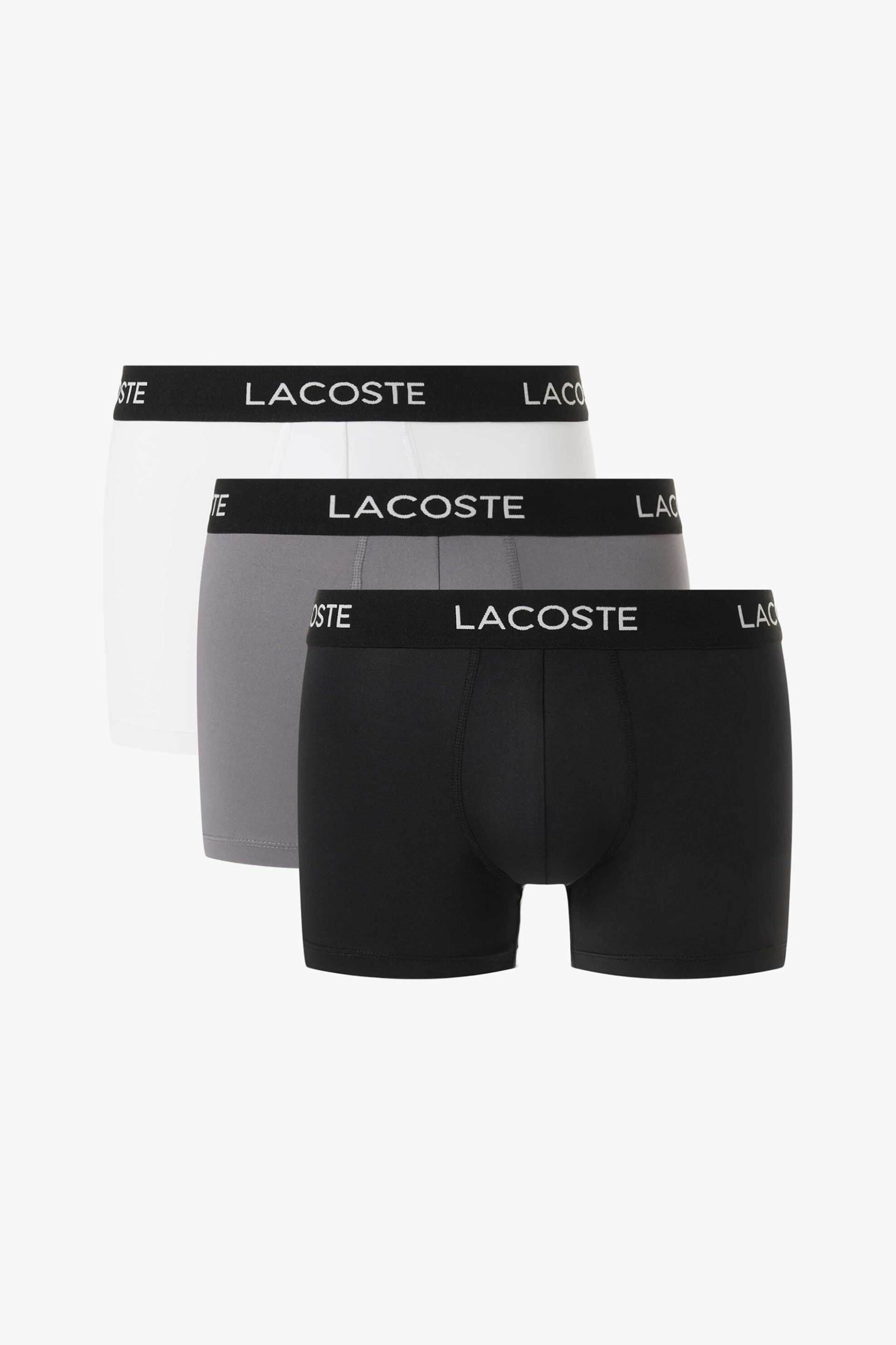 Lacoste σετ ανδρικά εσώρουχα trunk microfiber με λογότυπο (3 τεμάχια) - 5H2394-00 Γκρι