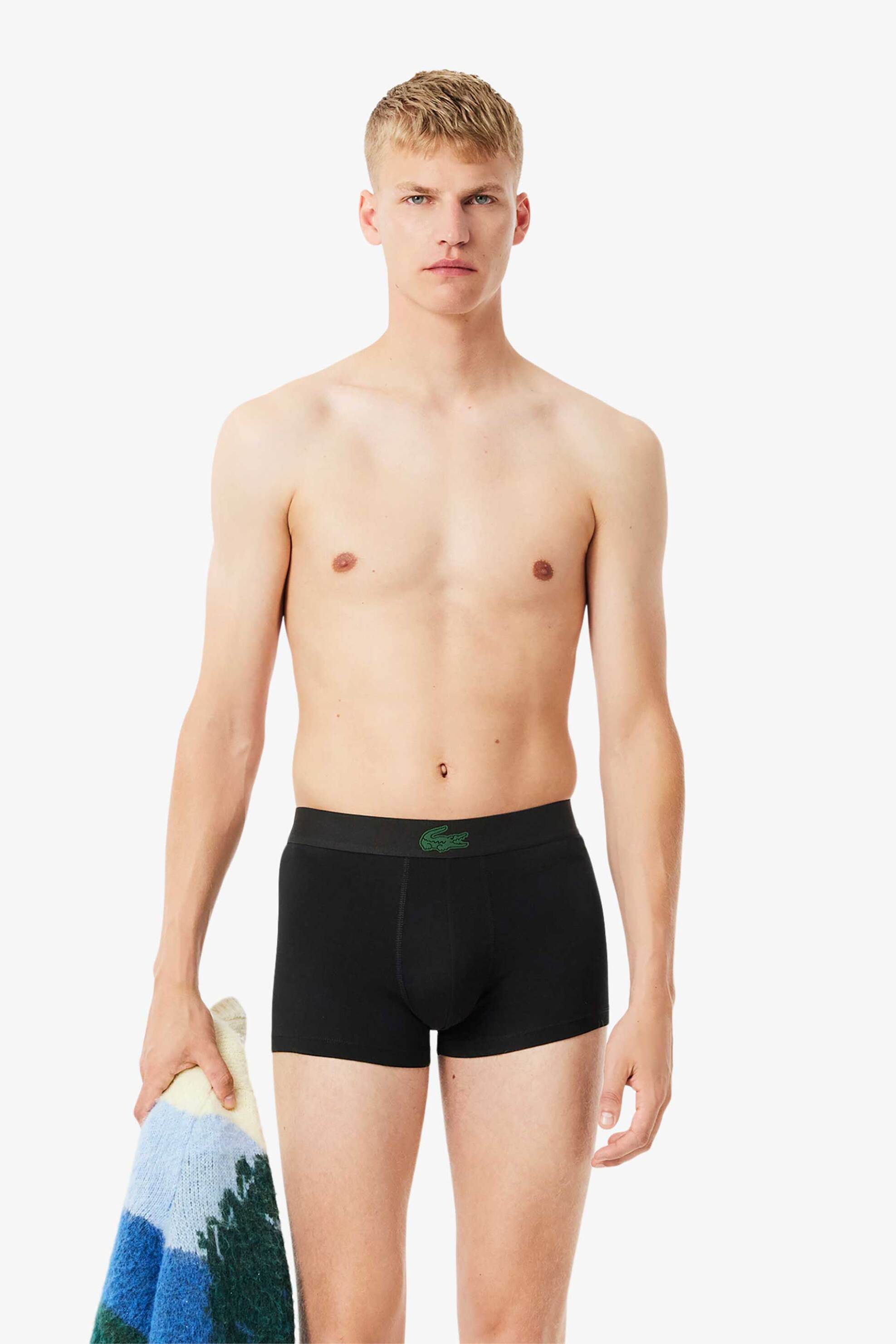 Lacoste σετ ανδρικά εσώρουχα trunk με λογότυπο (3 τεμάχια) - 5H4962-00 Μαύρο φωτογραφία