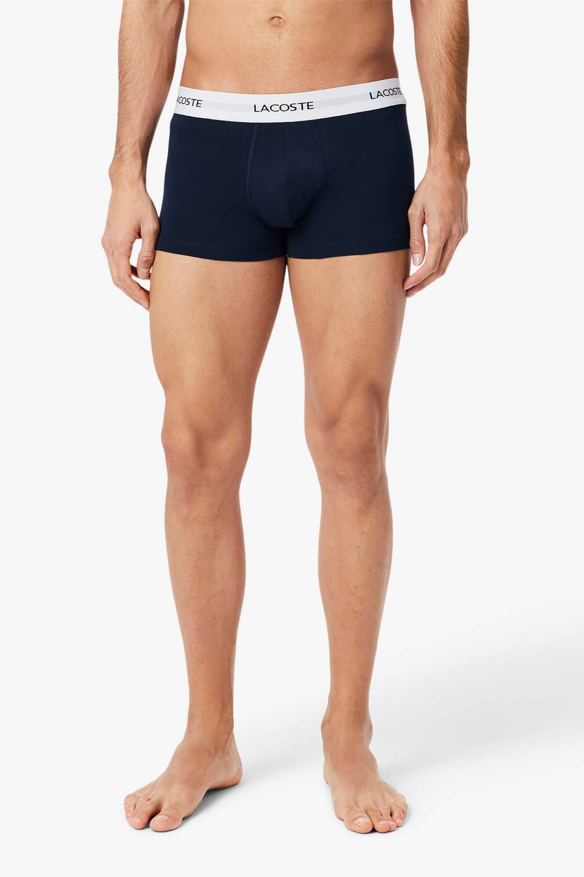 Lacoste Σετ Ανδρικά Εσώρουχα Trunk με Λογότυπο (3 Τεμάχια) - 5H5150-00 Μπλε Σκούρο