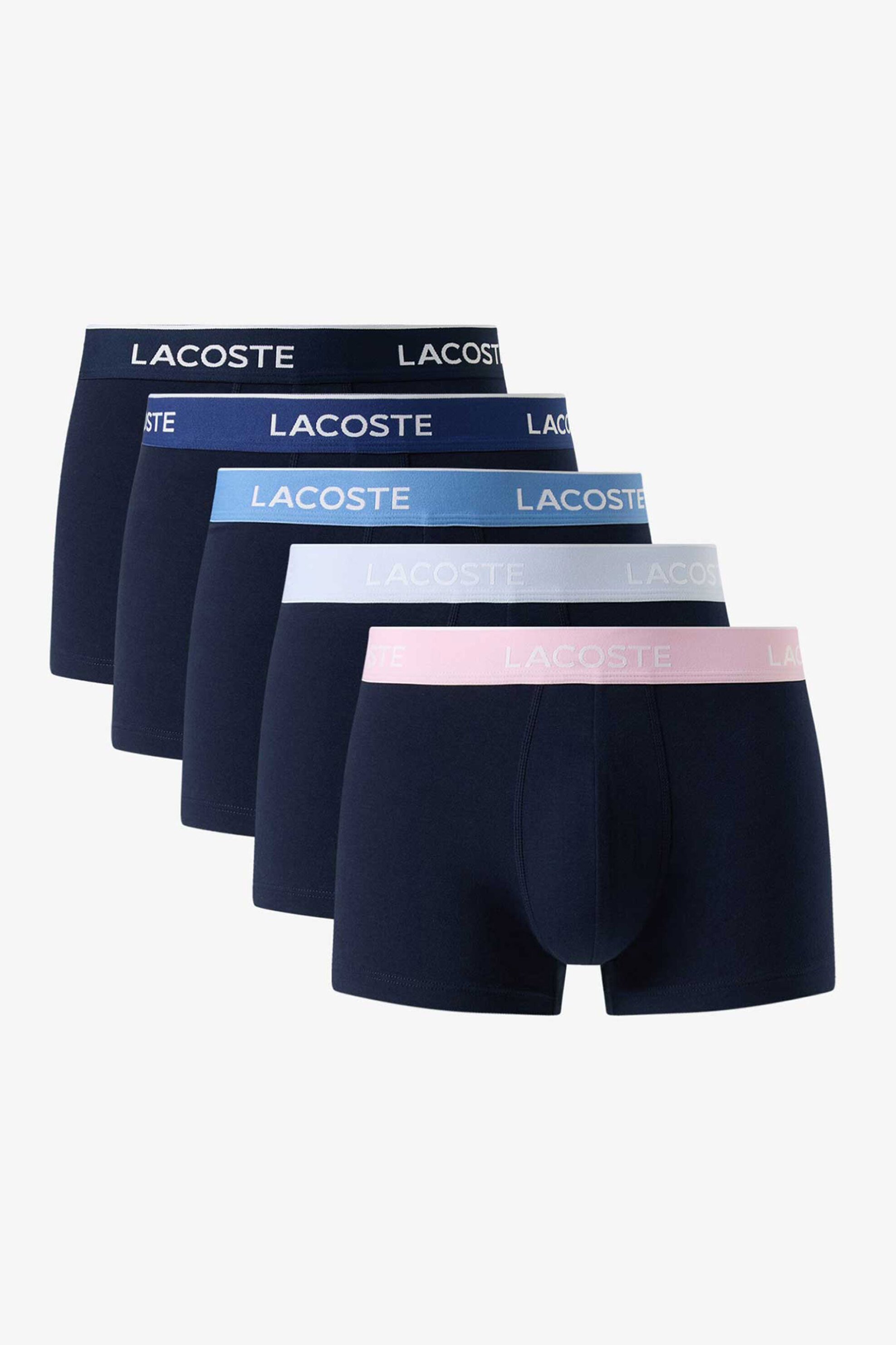 Lacoste σετ ανδρικά εσώρουχα trunk με λογότυπο (5 τεμάχια) - 5H6781-00 Μπλε Σκούρο