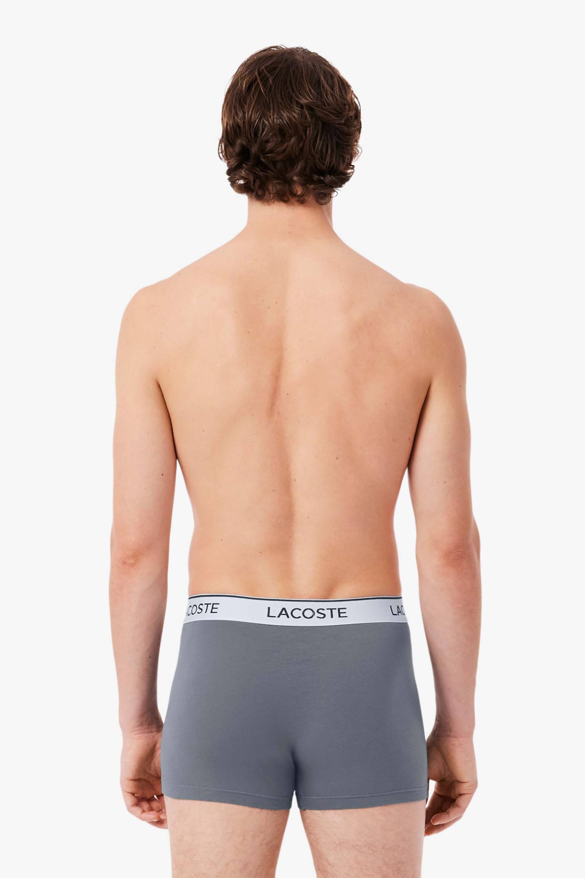 Lacoste Σετ Ανδρικά Εσώρουχα Trunk με Λογότυπο (3 Τεμάχια) - 5H9002-00 Γκρι