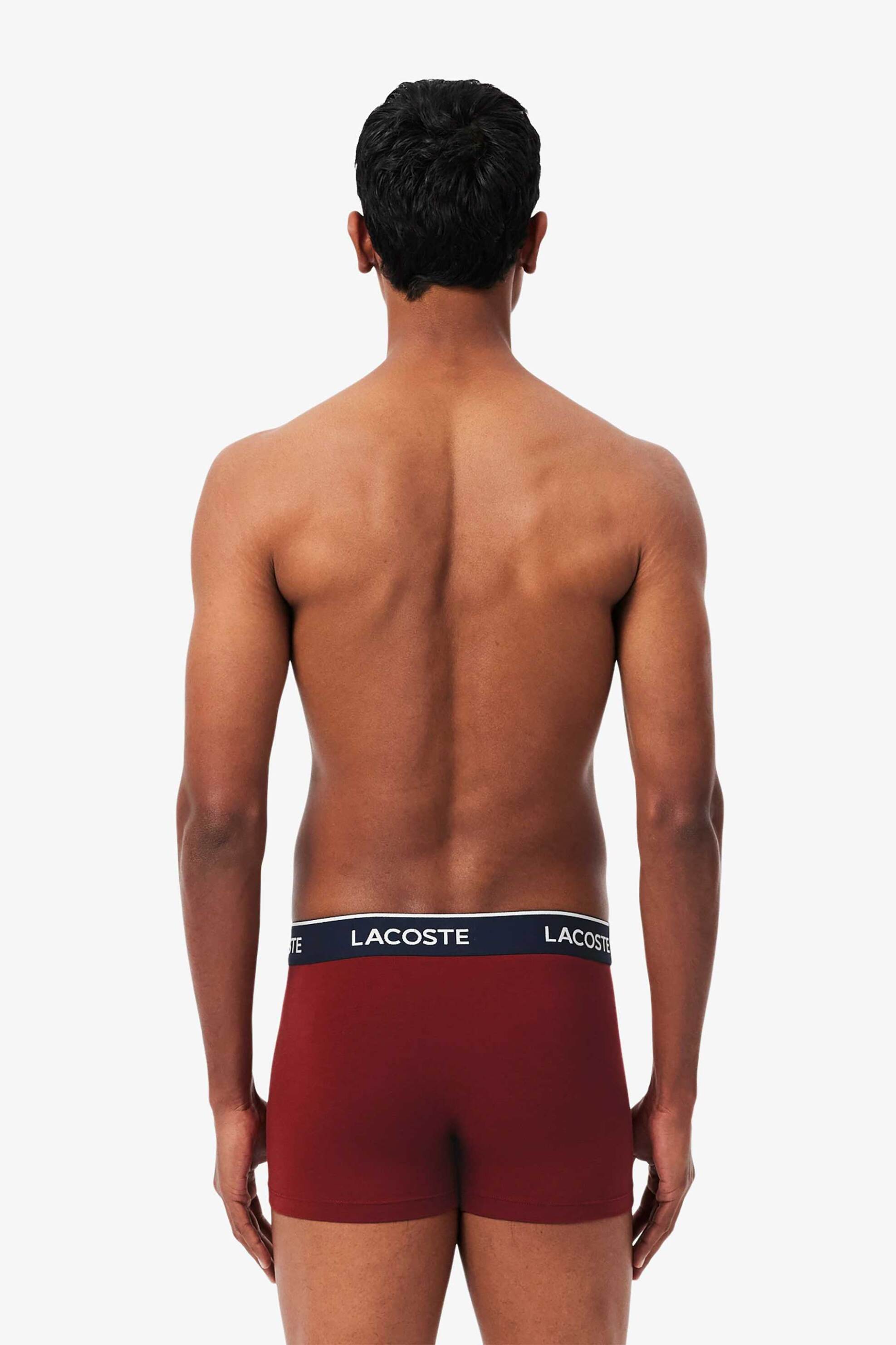 Lacoste Σετ Ανδρικά Εσώρουχα Trunk με Λογότυπο (3 Τεμάχια) - 5H9081 Λευκό Μπλε