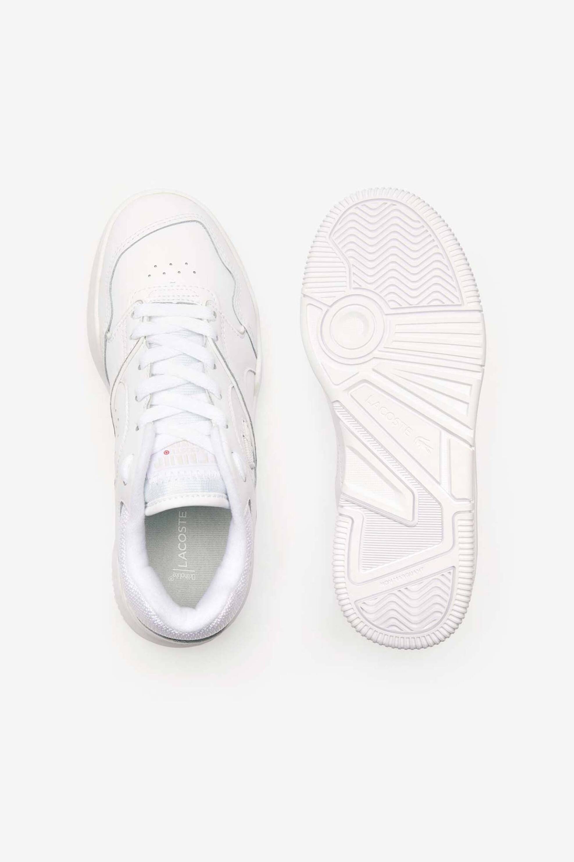 Lacoste Γυναικεία Δερμάτινα Sneakers Μονόχρωμα με Ανάγλυφο Σχέδιο Lineshot - 46Sfa009221G Λευκό
