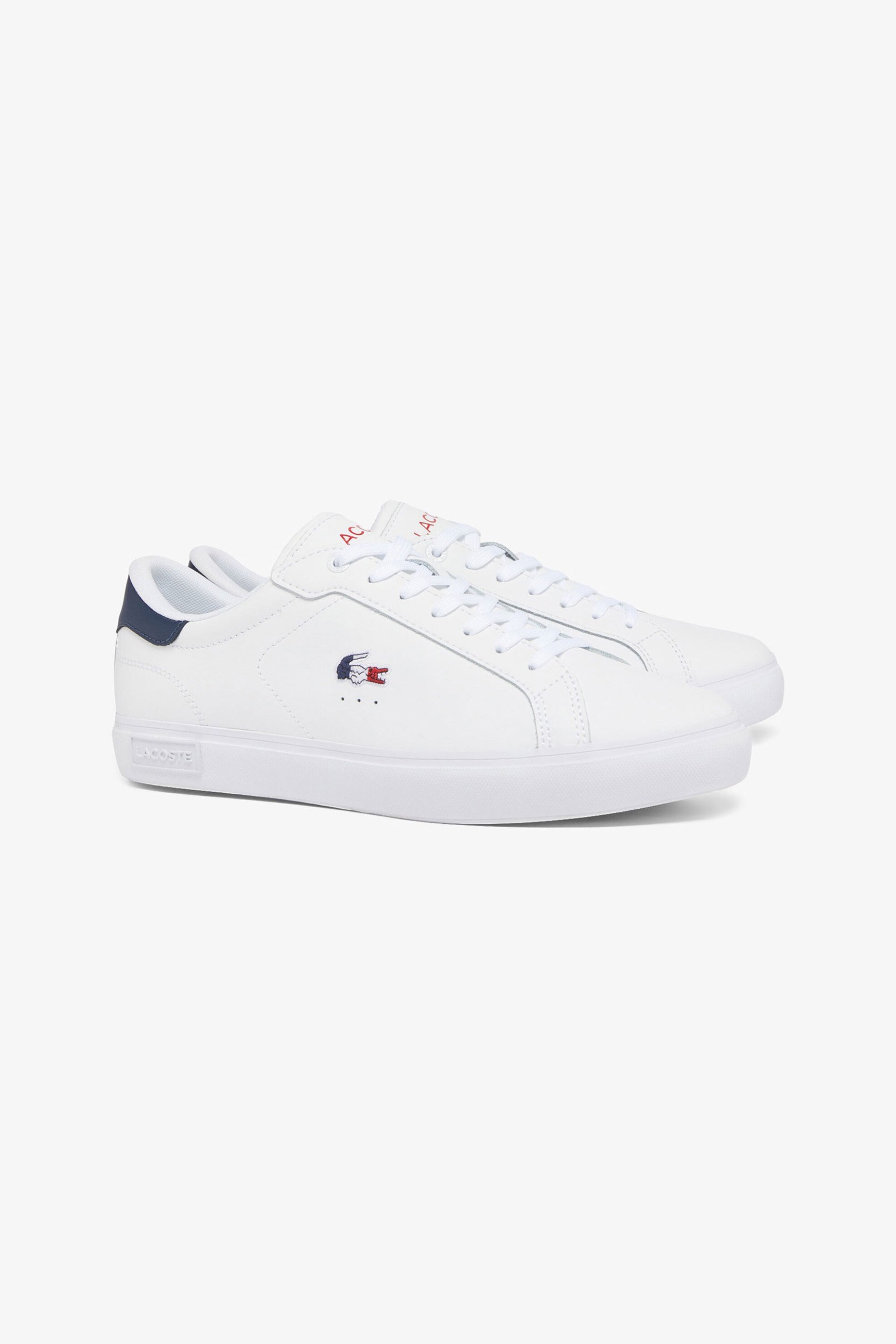Lacoste ανδρικά δερμάτινα sneakers "Powercourt" - 49SMA0080407 Λευκό