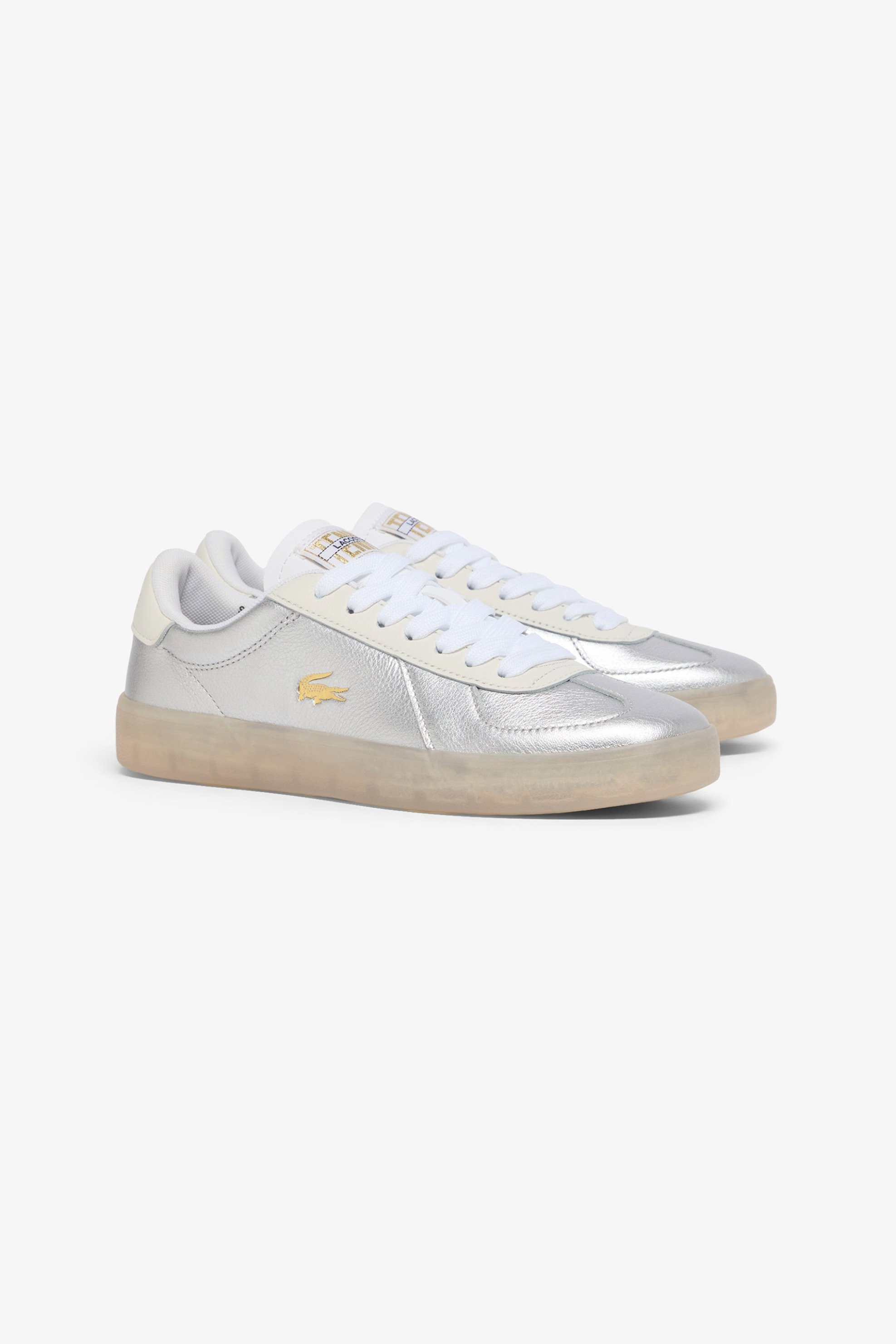 Lacoste γυναικεία δερμάτινα sneakers "Baseshot Pro" - 50SFA0031AAB Ασημί