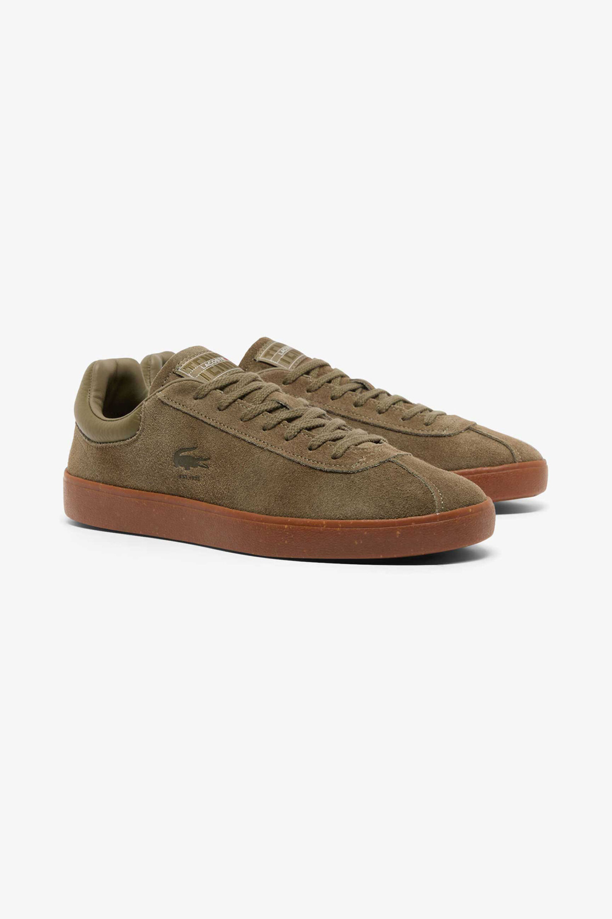 Lacoste ανδρικά suede sneakers με λογότυπο "Baseshot" - 50SMA0022KG9 Χακί