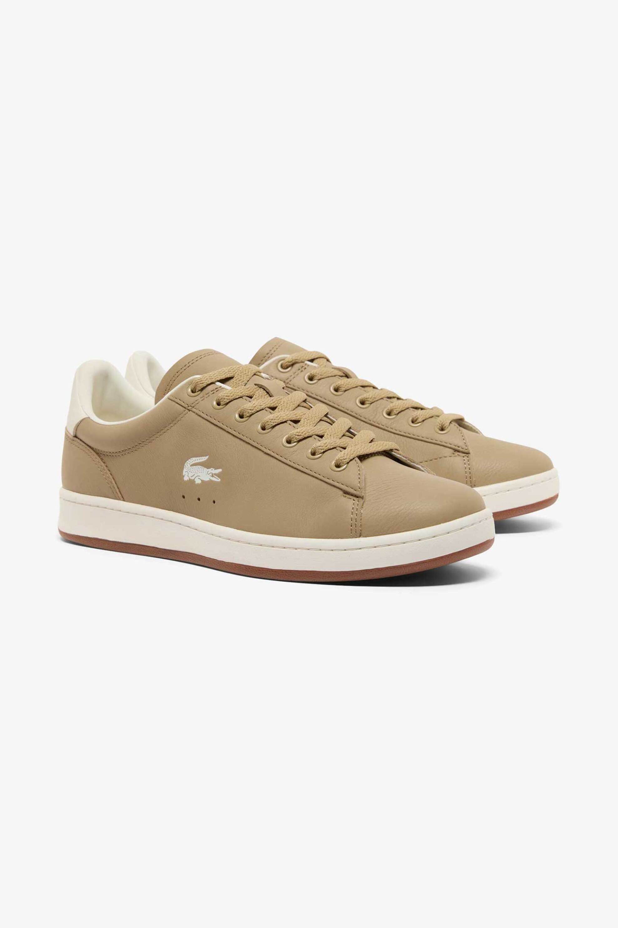 Lacoste ανδρικά δερμάτινα sneakers "Carnaby Set" - 50SMA0058AAF Καφέ Ανοιχτό