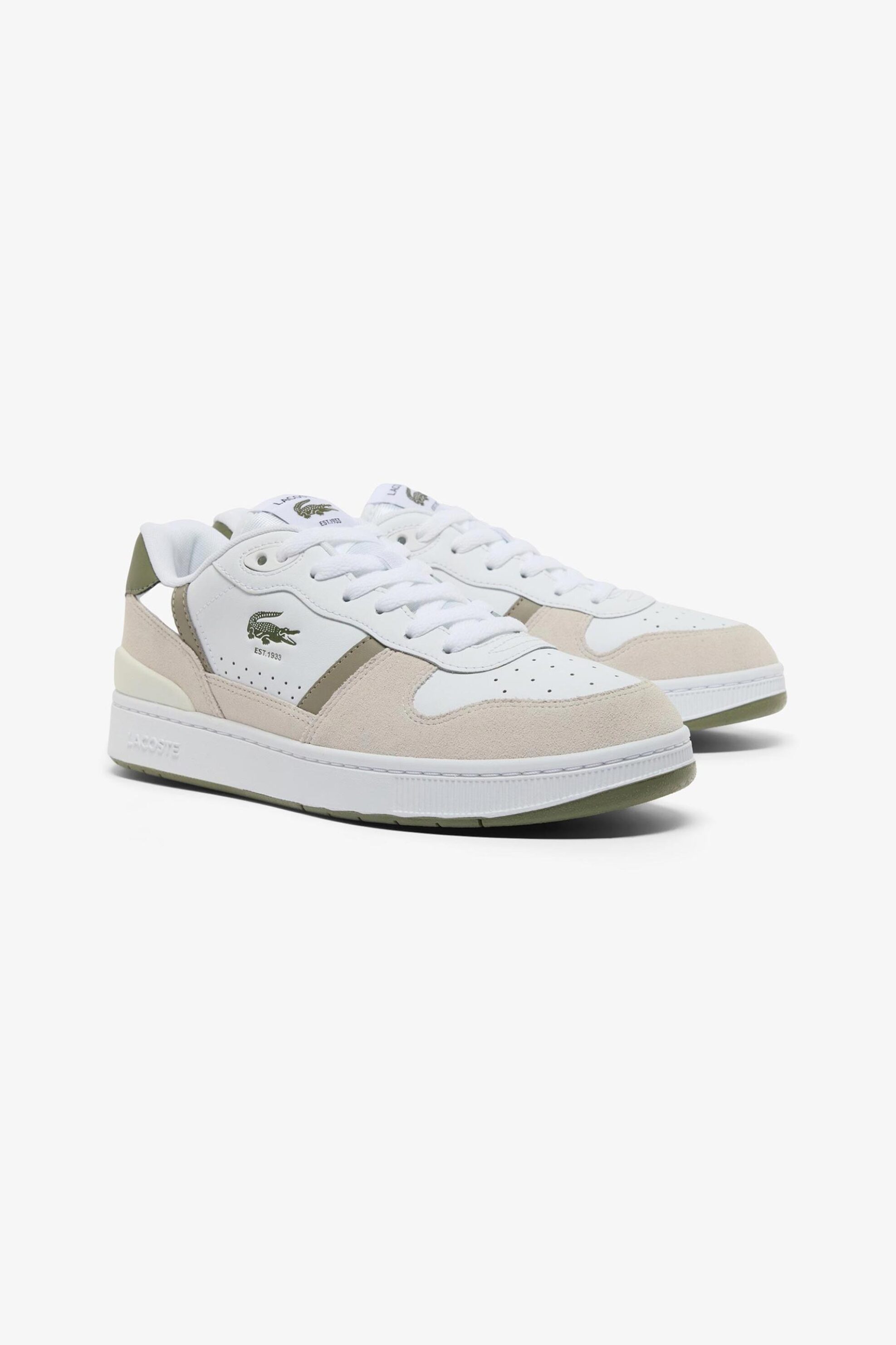 Lacoste ανδρικά δερμάτινα/suede sneakers "T-Clip" - 50SMA01852H4 Λευκό