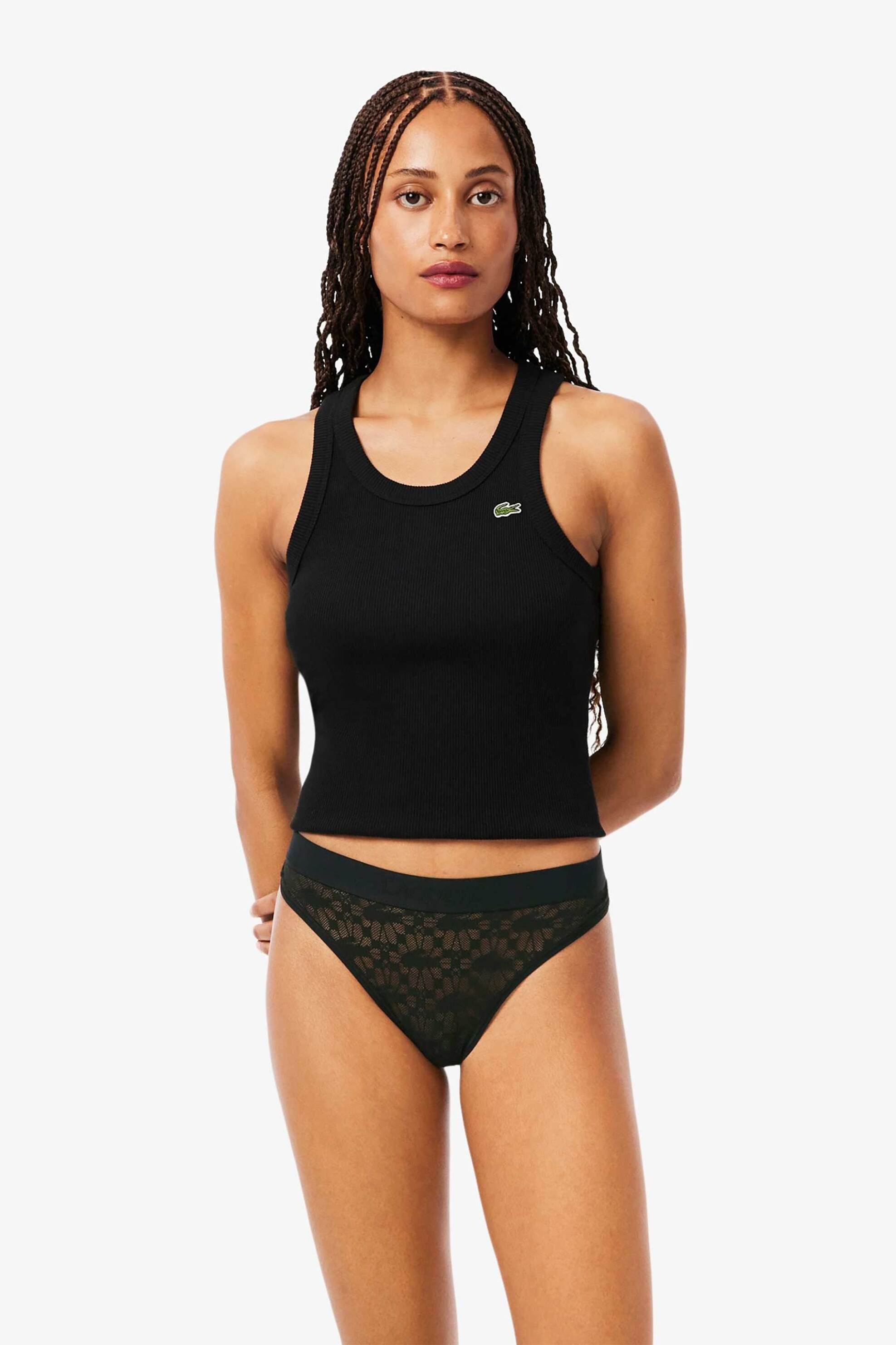 Lacoste γυναικείο εσώρουχο string με δαντέλα - 8F1064-00 Μαύρο