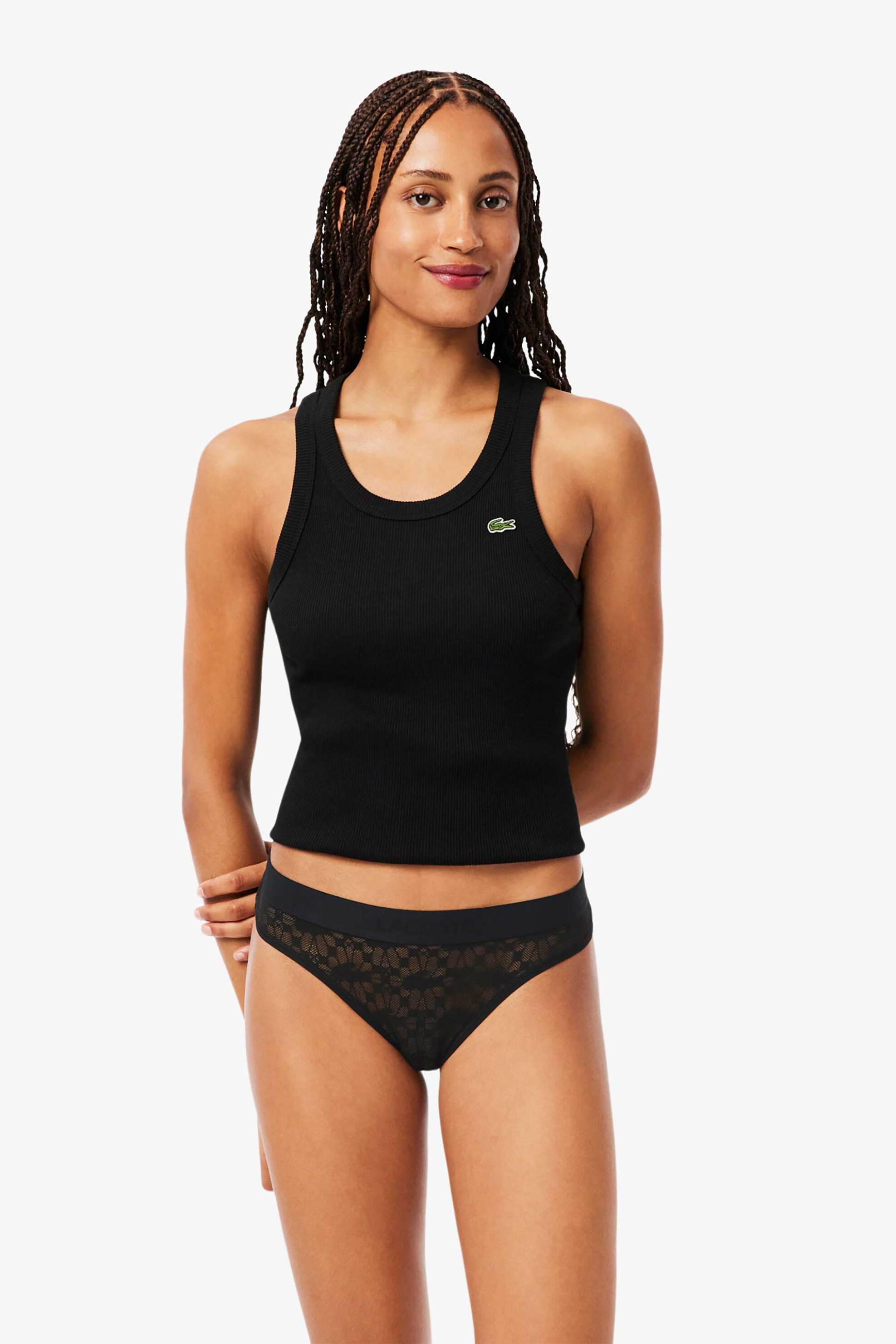 Lacoste γυναικείο εσώρουχο brief με δαντέλα και λογότυπο - 8F1081-00 Μαύρο φωτογραφία