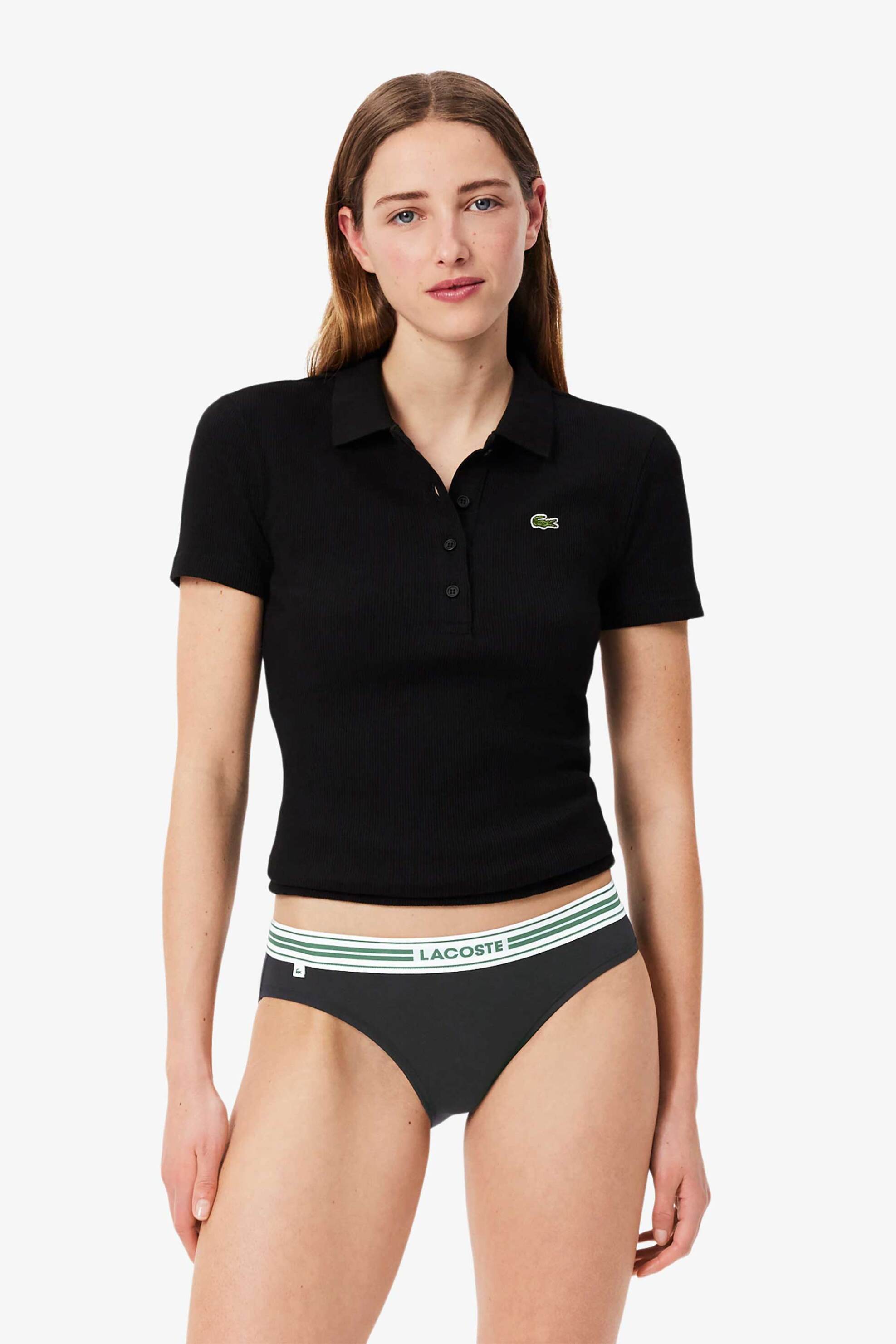 Lacoste γυναικείο εσώρουχο brief με contrast μέση και λογότυπο - 8F1333-00 Μαύρο φωτογραφία