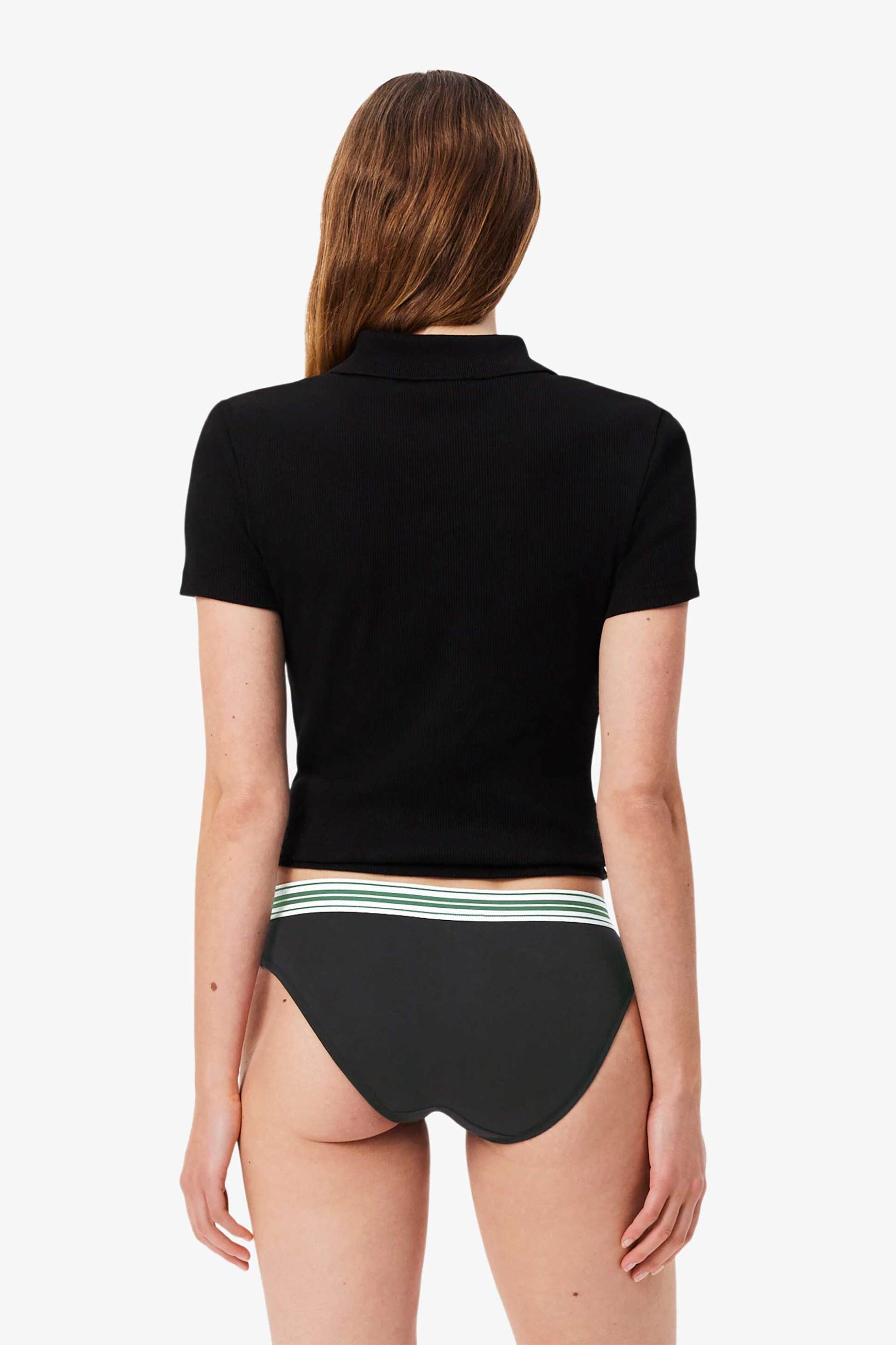 Lacoste γυναικείο εσώρουχο brief με contrast μέση και λογότυπο - 8F1333-00 Μαύρο φωτογραφία