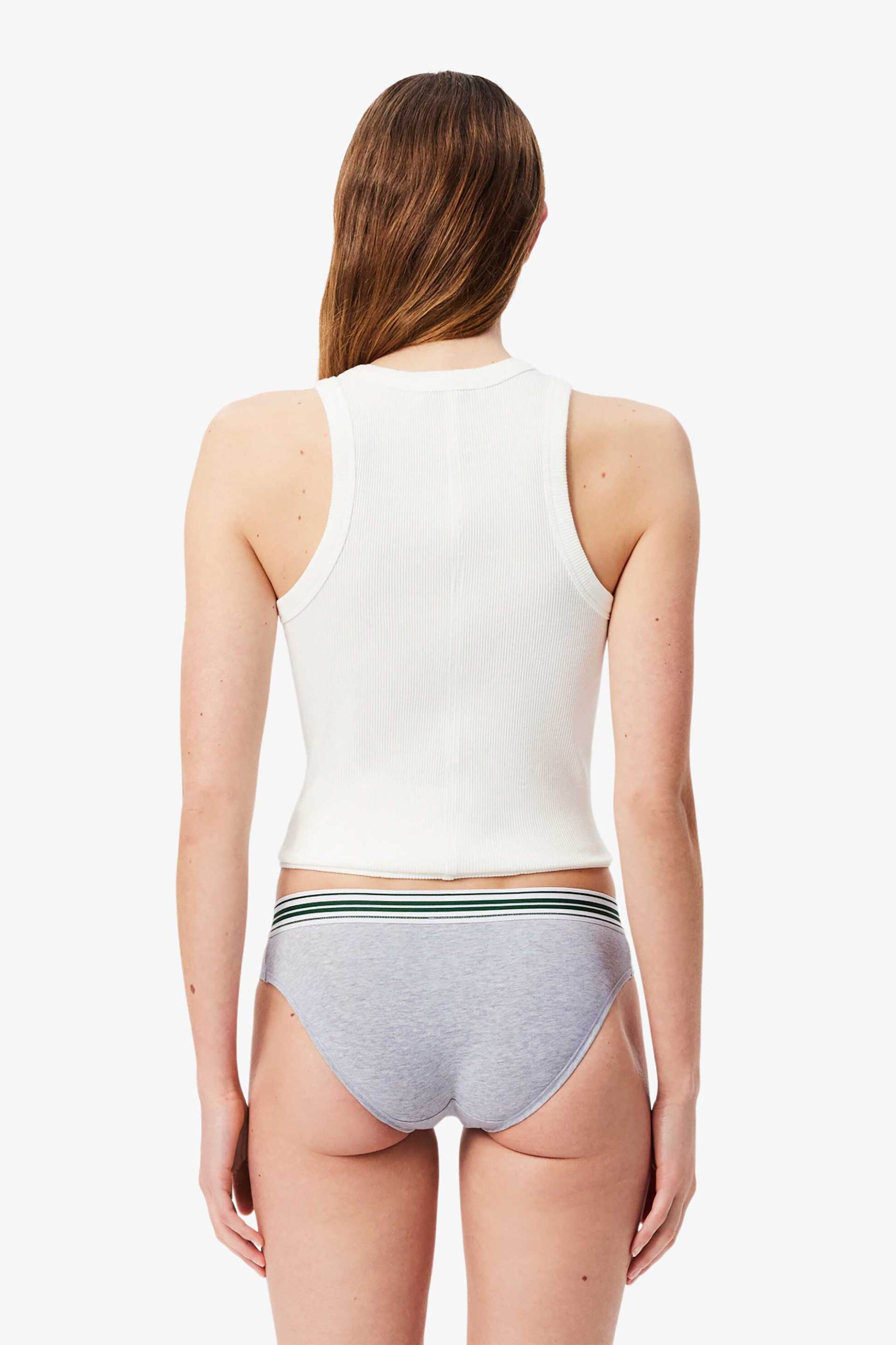 Lacoste Γυναικείο Εσώρουχο Brief με Contrast Μέση Και Λογότυπο - 8F1333-00 Γκρι