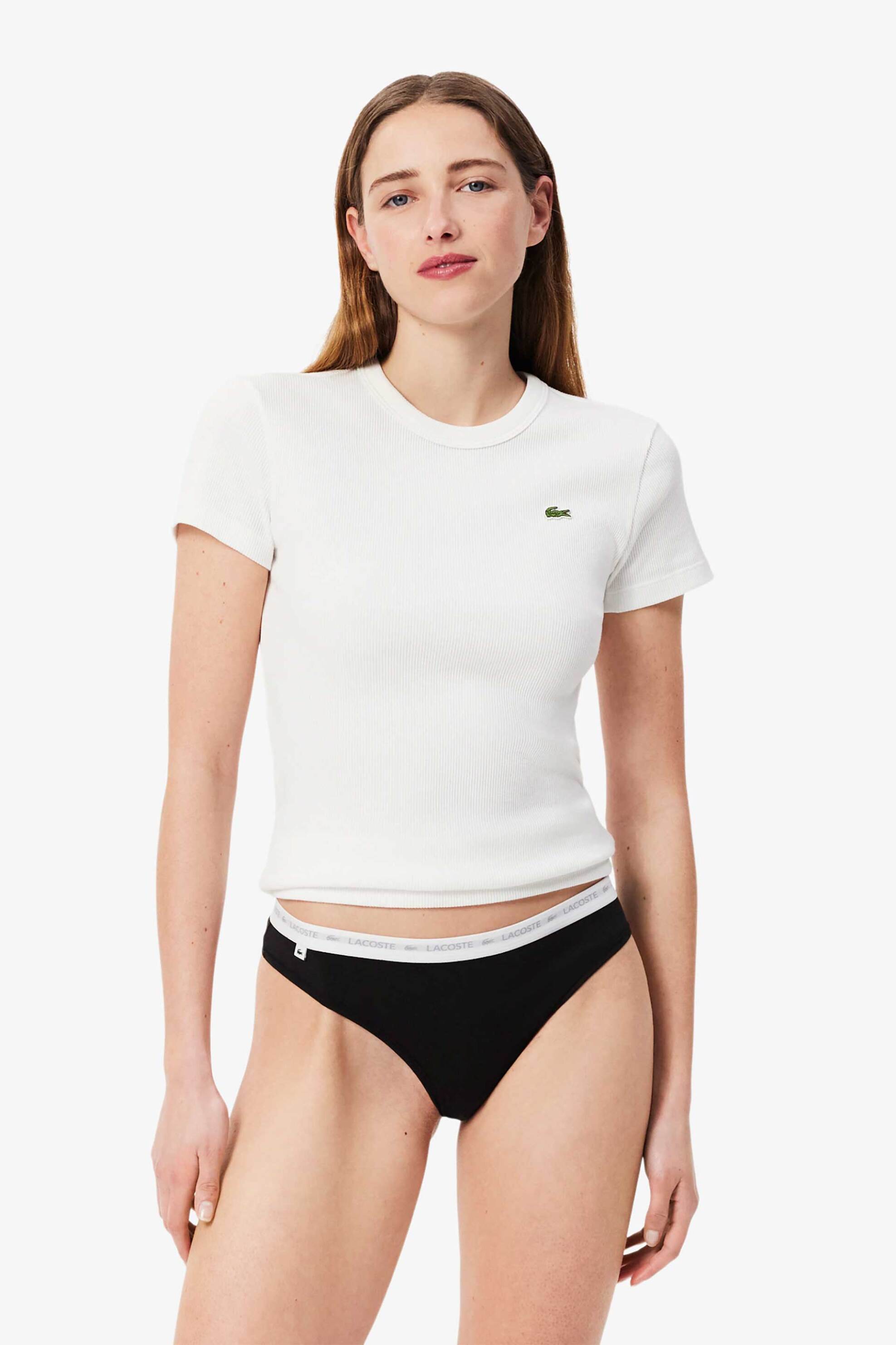 Lacoste σετ γυναικεία εσώρουχα brief με contrast μέση και λογότυπο (3 τεμάχια) - 8F1338 Μαύρο φωτογραφία