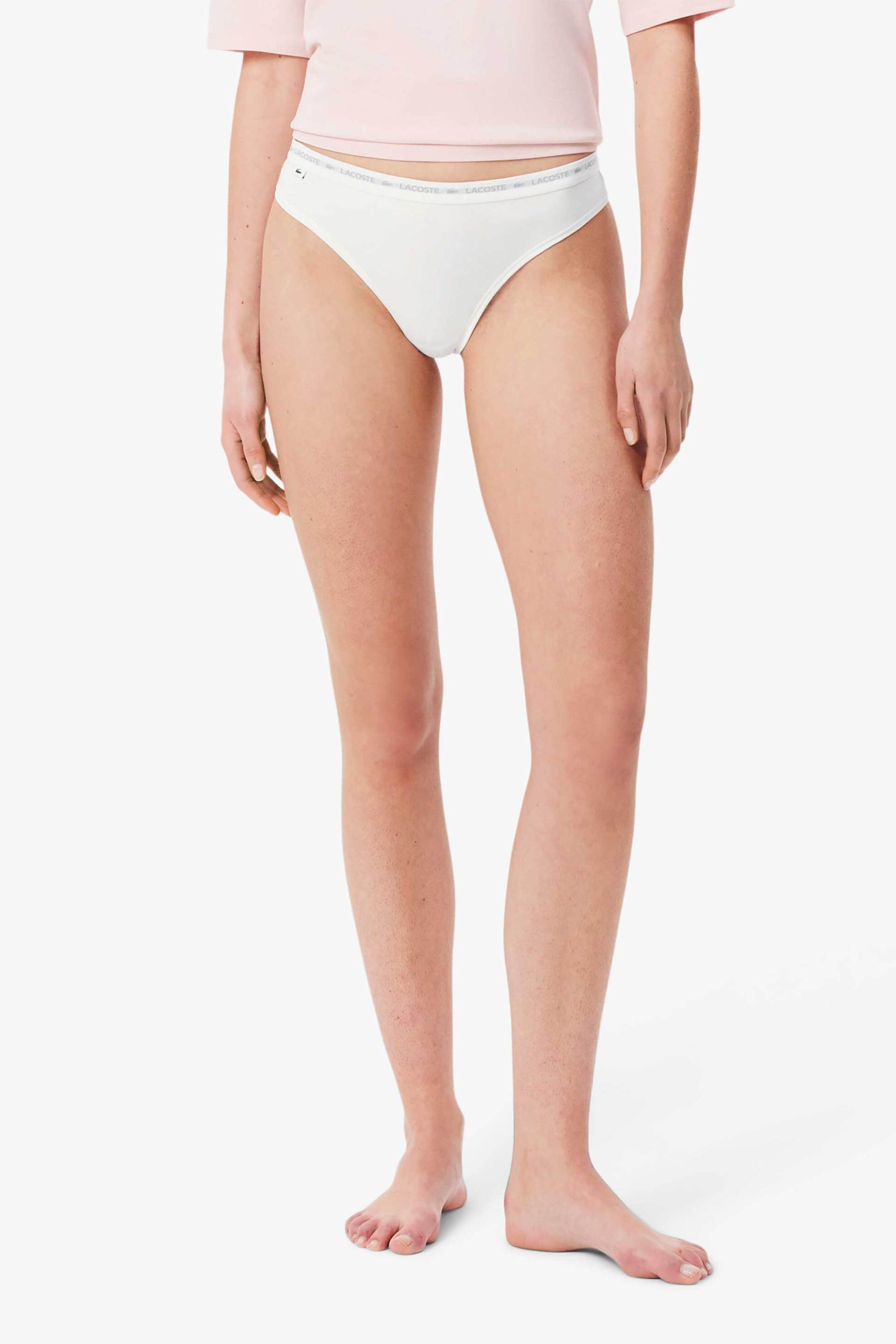 Lacoste σετ γυναικεία εσώρουχα string brief με contrast μέση και λογότυπο (3 τεμάχια) - 8F1341 Γκρι φωτογραφία