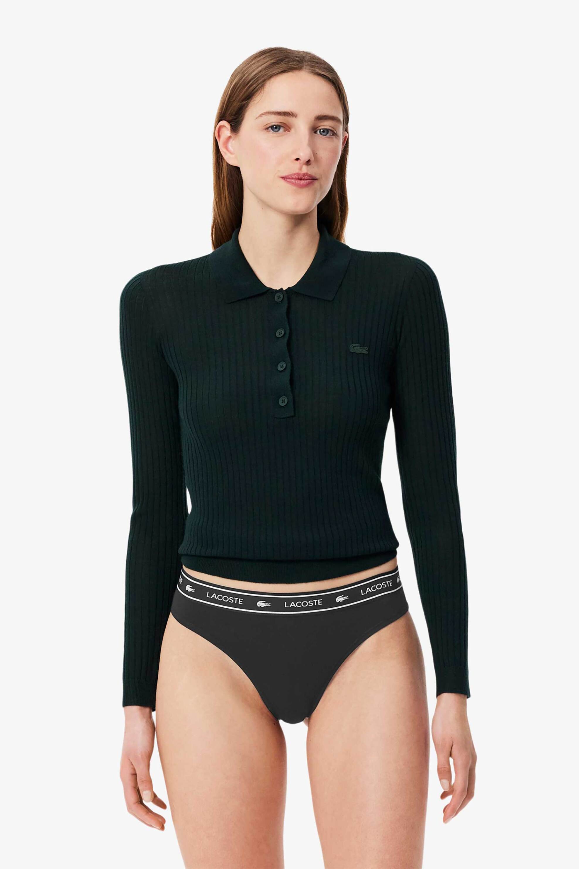 Lacoste γυναικείο εσώρουχο string brief με logo tape - 8F1342-00 Μαύρο φωτογραφία