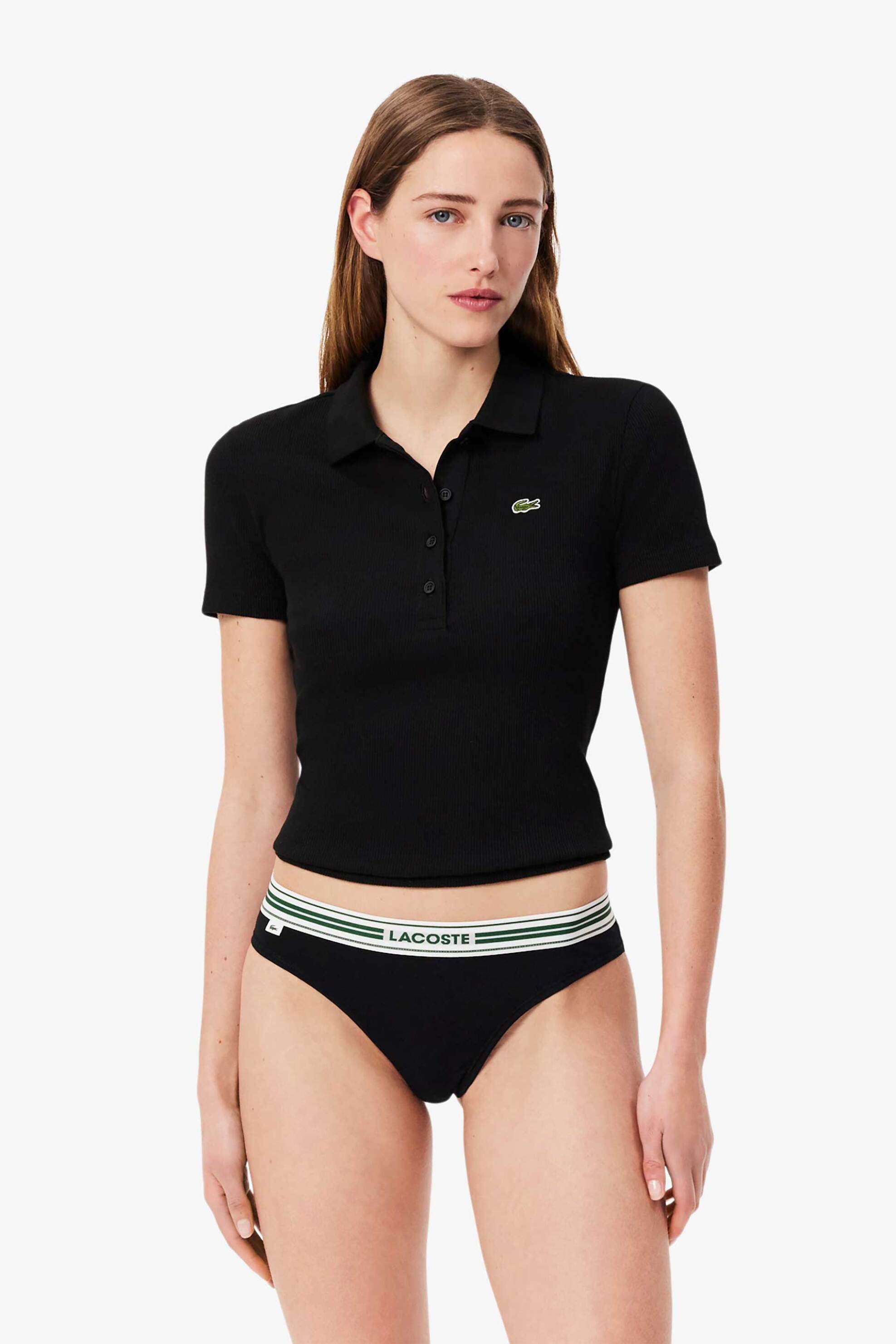 Lacoste γυναικείο εσώρουχο string brief με λογότυπο - 8F5198-00 Μαύρο φωτογραφία