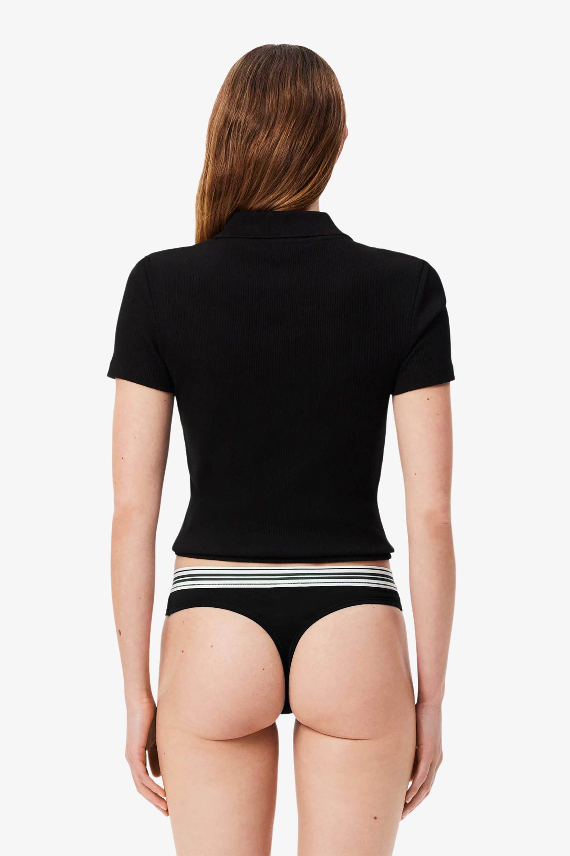 Lacoste γυναικείο εσώρουχο string brief με λογότυπο - 8F5198-00 Μαύρο φωτογραφία