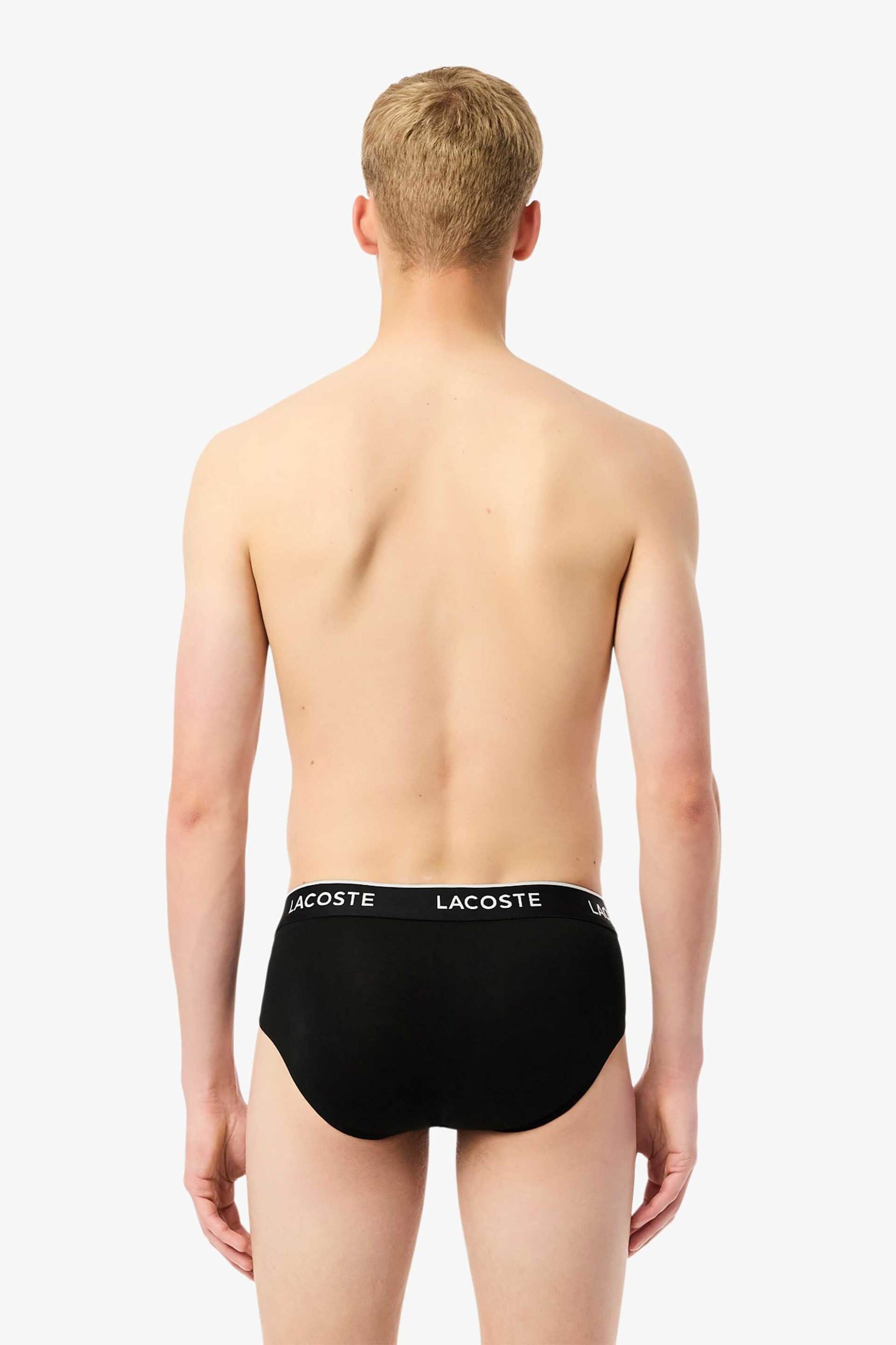 Lacoste σετ ανδρικά εσώρουχα brief με λογότυπο (3 τεμάχια) - 8H1293-00 Μαύρο φωτογραφία