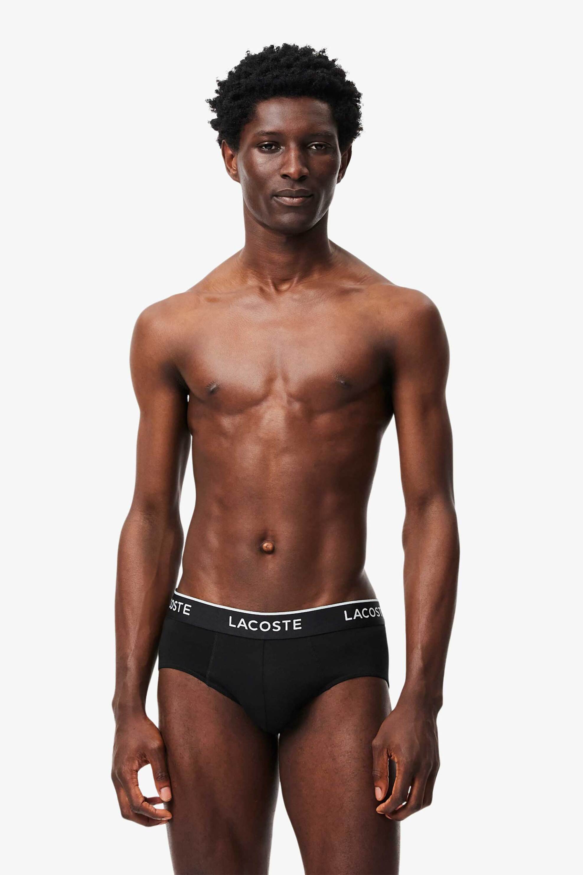 Lacoste σετ ανδρικά εσώρουχα brief με λογότυπο (3 τεμάχια) - 8H1293-00 Γκρι φωτογραφία