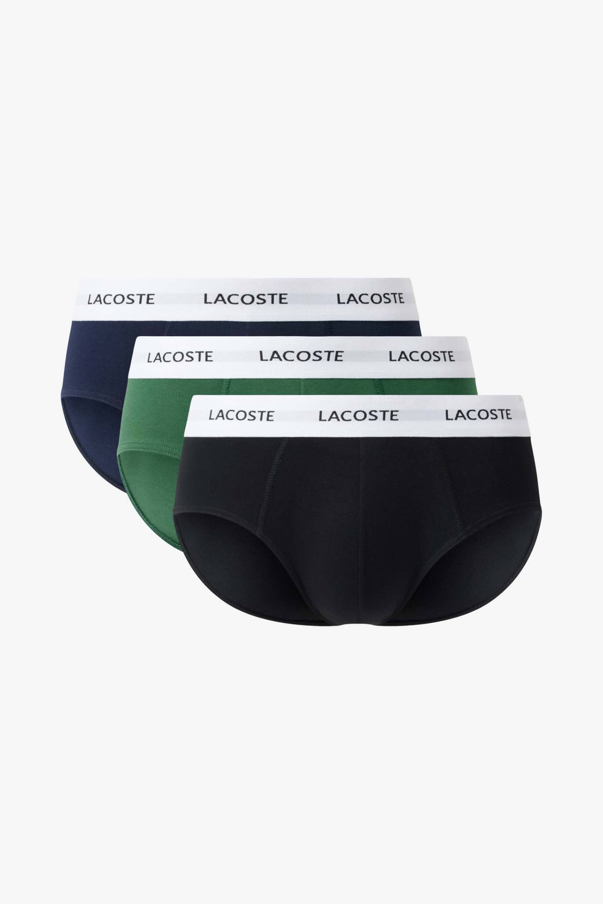 Lacoste σετ ανδρικά εσώρουχα σλιπ με λογότυπο (3 τεμάχια) - 8H5702-00 Μαύρο