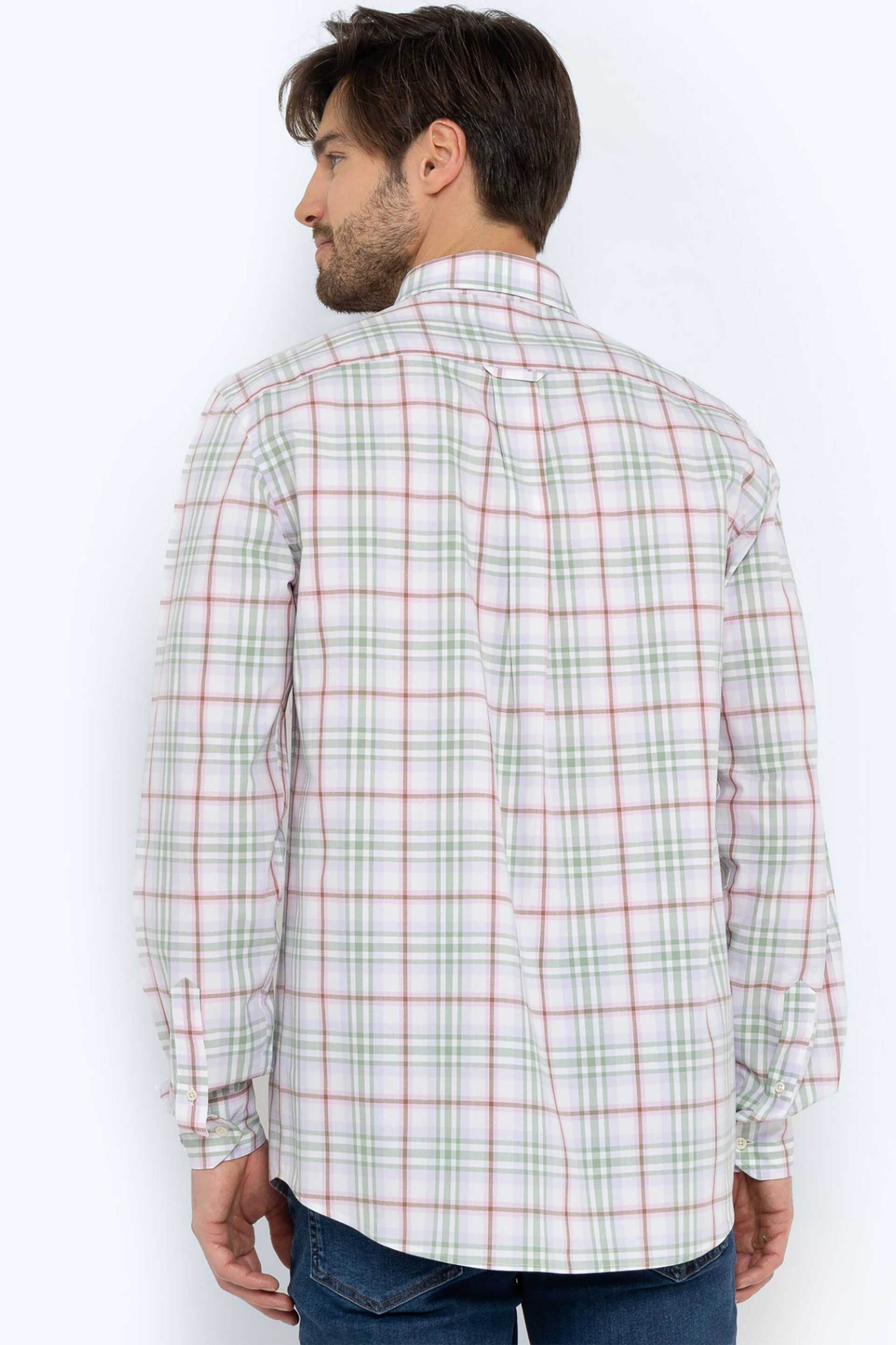 The Bostonians Ανδρικό Πουκάμισο Button Down με Καρό Σχέδιο Regular Fit Copley - Aach8479 Βεραμάν