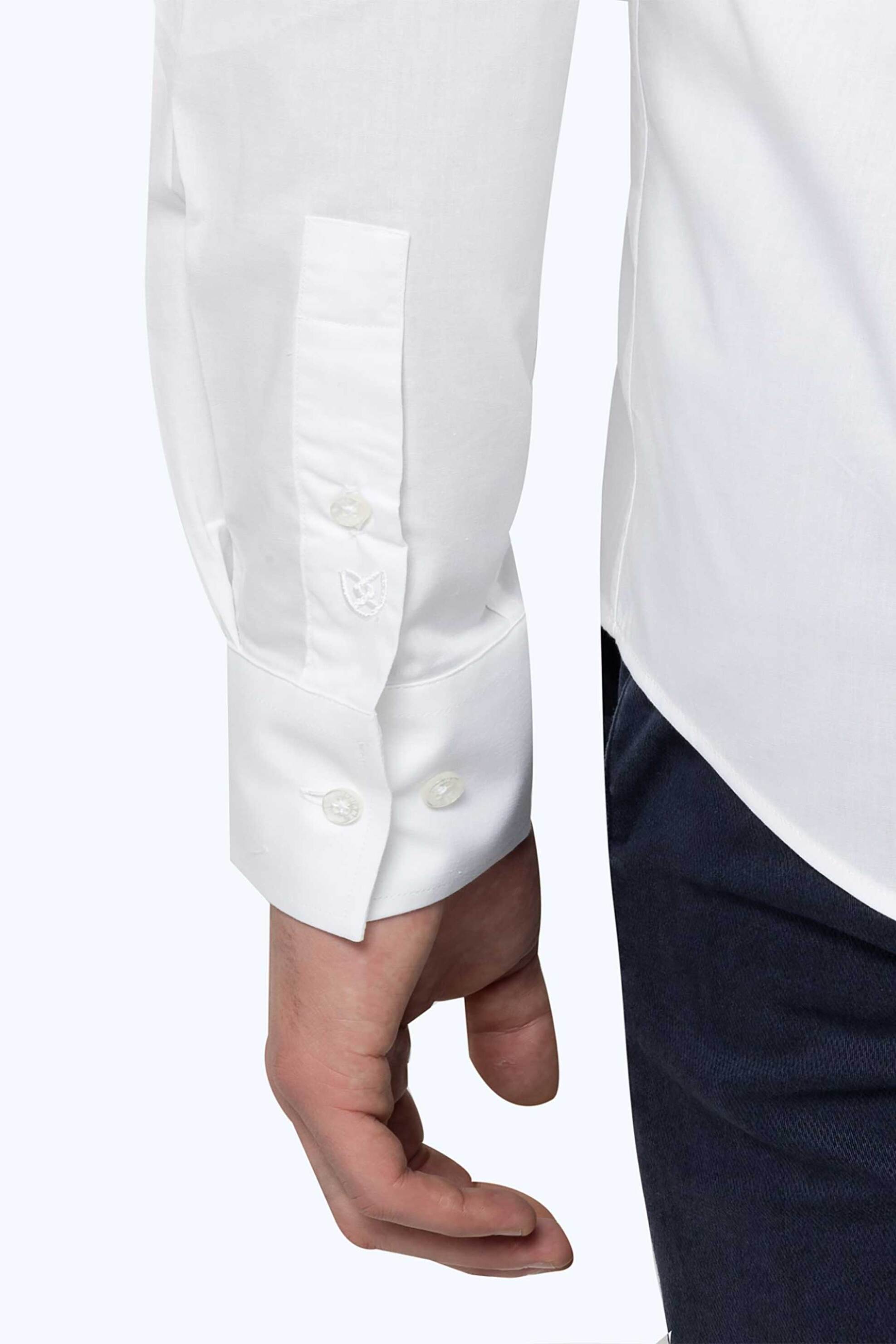 The Bostonians Ανδρικό Πουκάμισο Poplin Μονόχρωμο Slim Fit Elastic - Acp0606 Λευκό