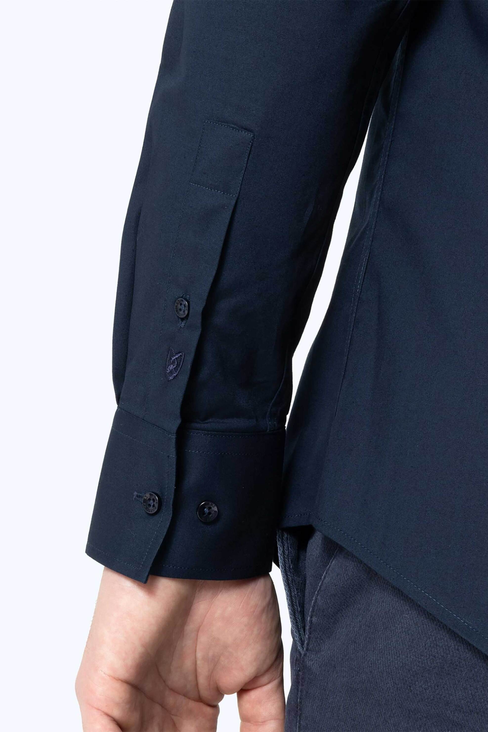 The Bostonians Ανδρικό Πουκάμισο Poplin Μονόχρωμο Slim Fit Elastic - Acp0606 Μπλε Σκούρο