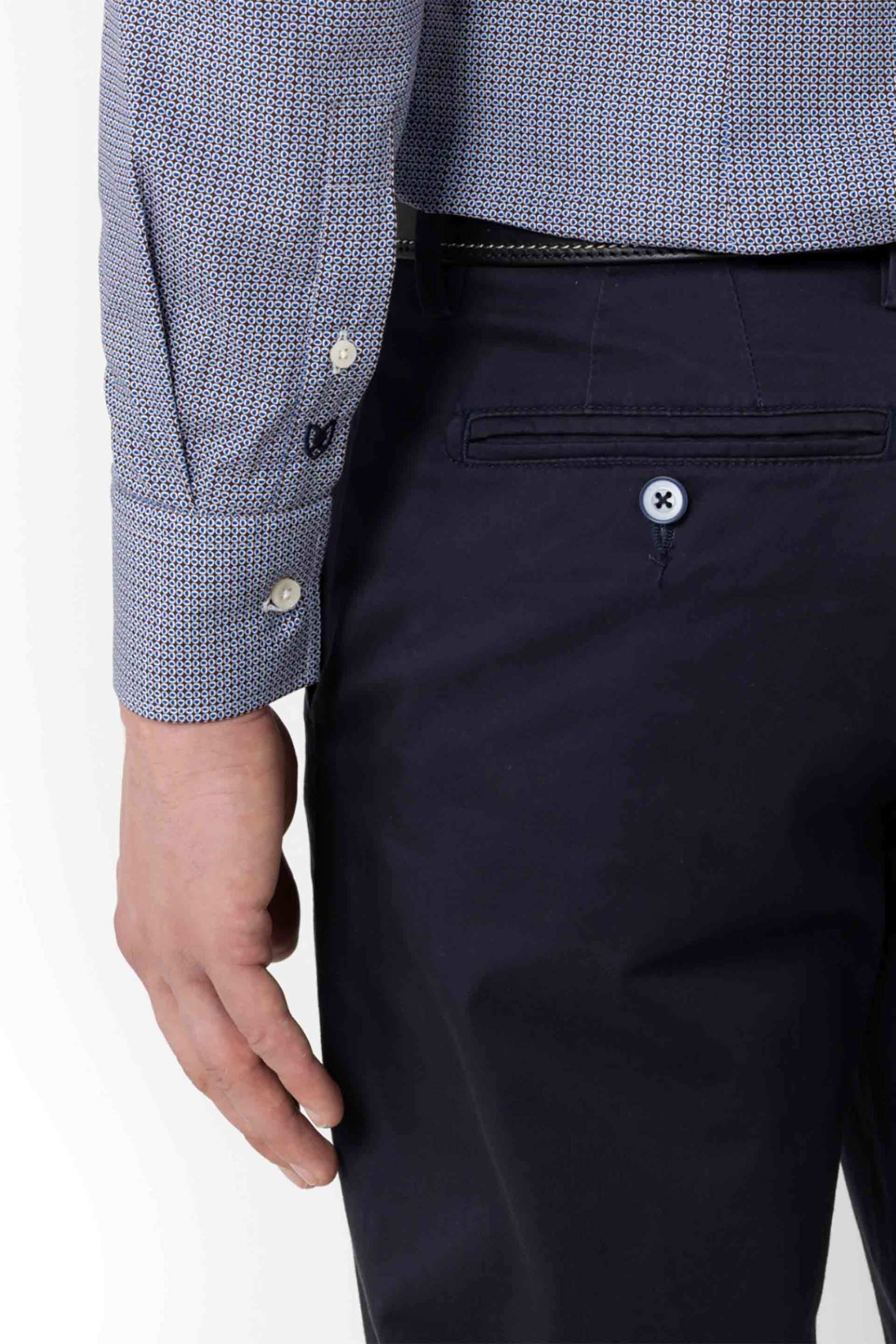 The Bostonians Ανδρικό Πουκάμισο Poplin με Μικροσχέδιο Slim Fit Charles - Acp2493 Μπλε Ανοιχτό