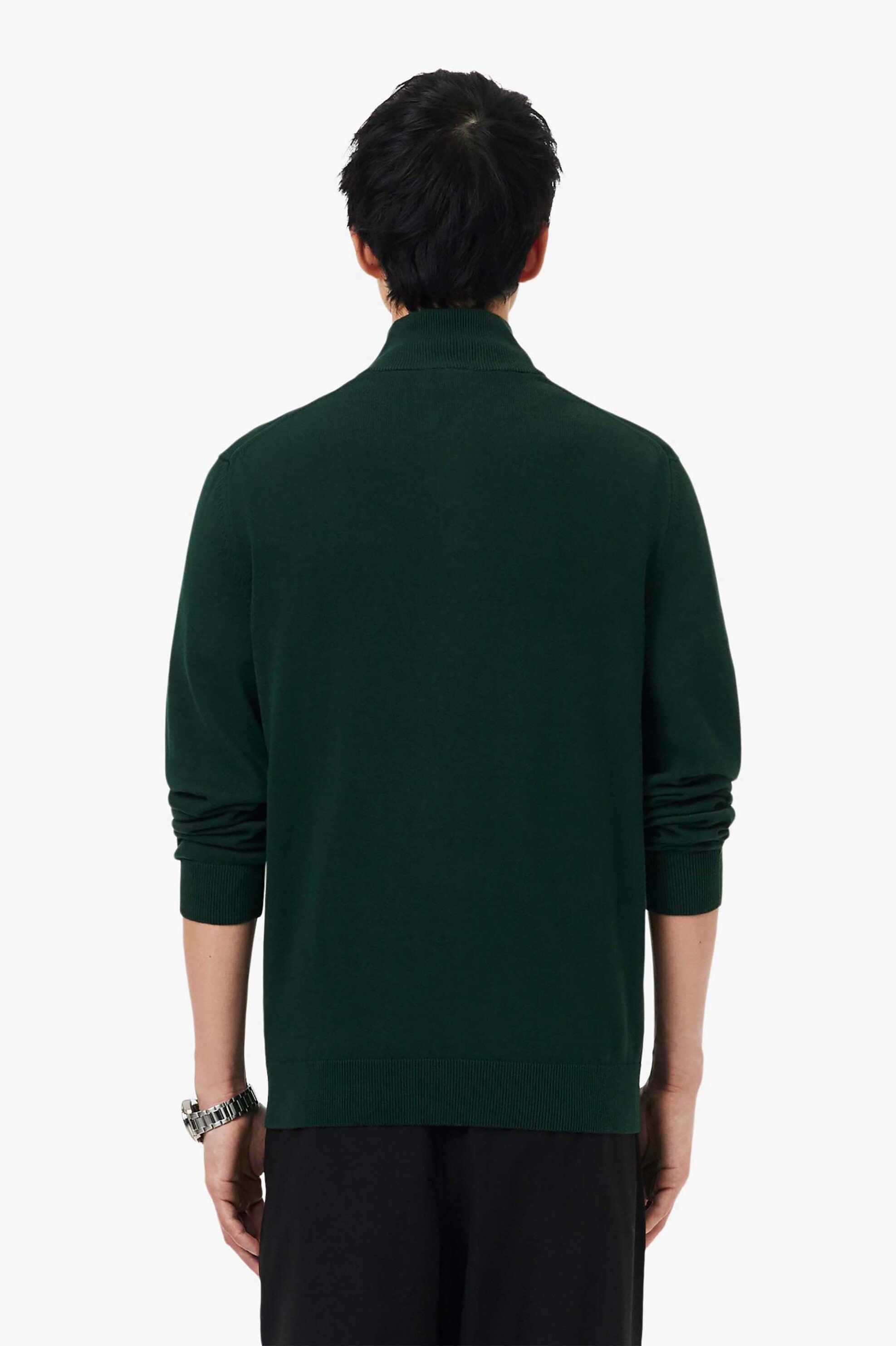 Lacoste Ανδρικό Πουλόβερ με 1 2 Φερμουάρ Και Κεντημένο Λογότυπο Regular Fit - Ah1980 Κυπαρισσί