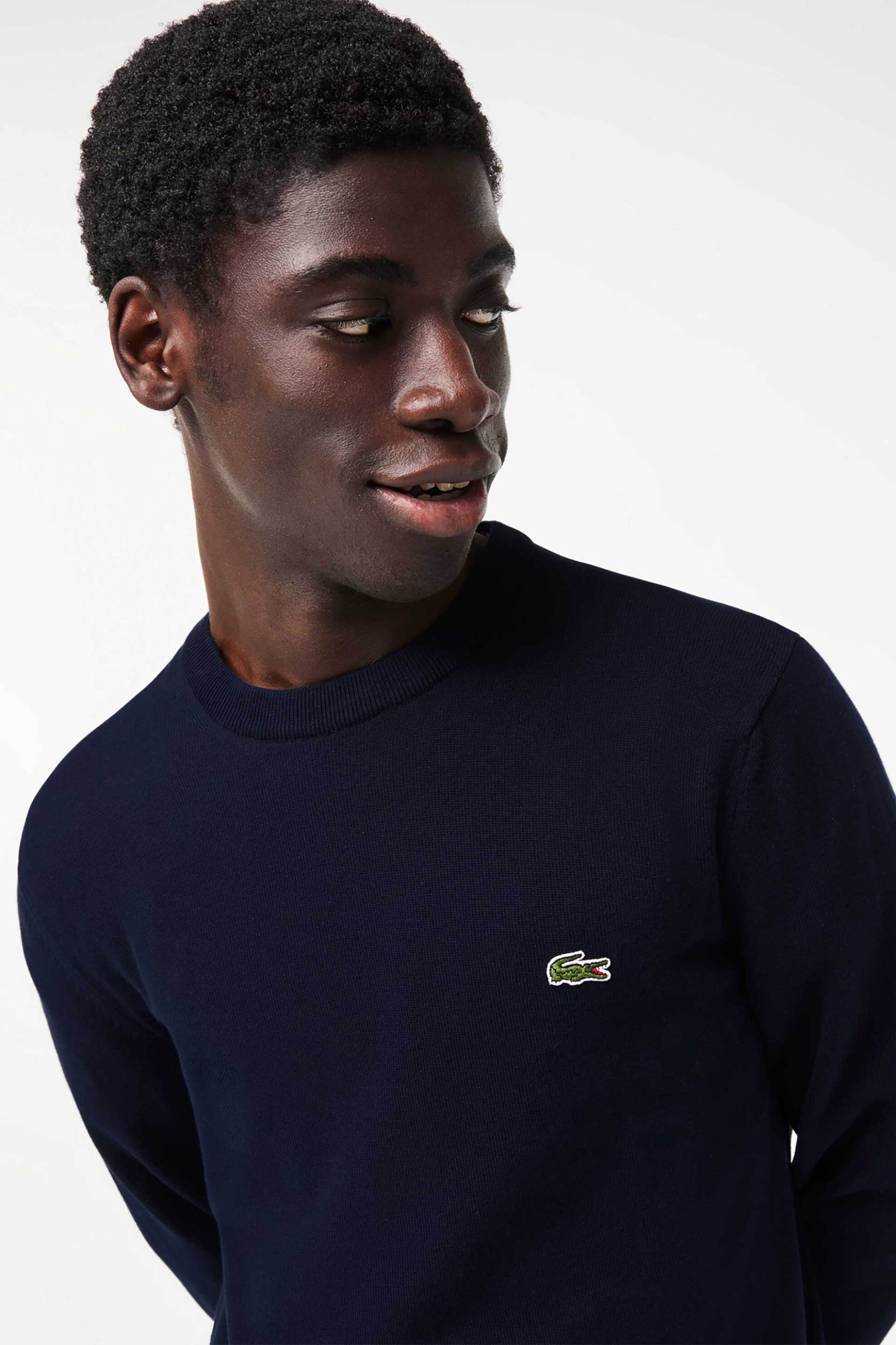 Lacoste ανδρικό πουλόβερ με κεντημένο λογότυπο Regular Fit - AH1985 Μπλε Σκούρο φωτογραφία