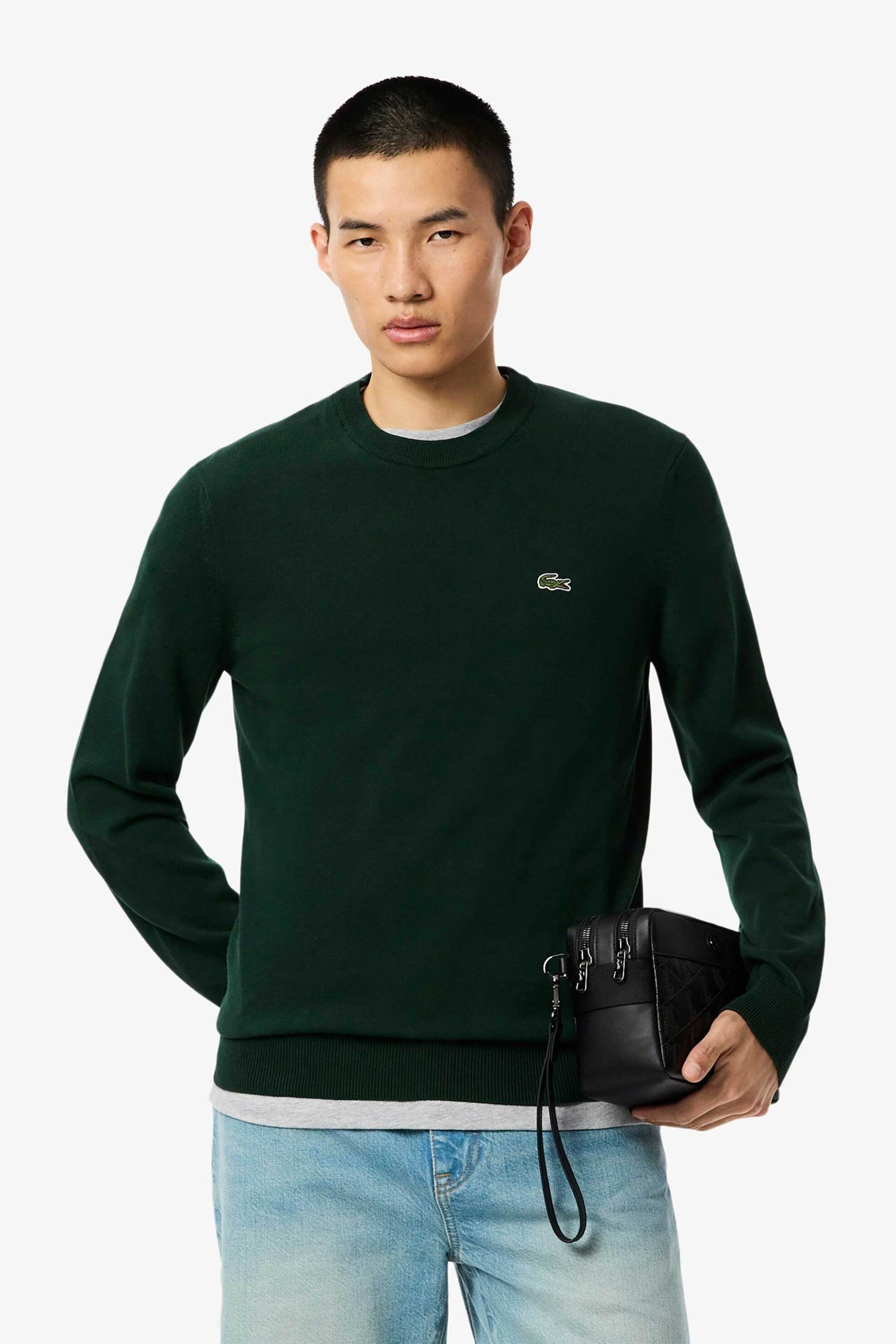 Lacoste ανδρικό πουλόβερ με κεντημένο λογότυπο Regular Fit - AH1985 Κυπαρισσί